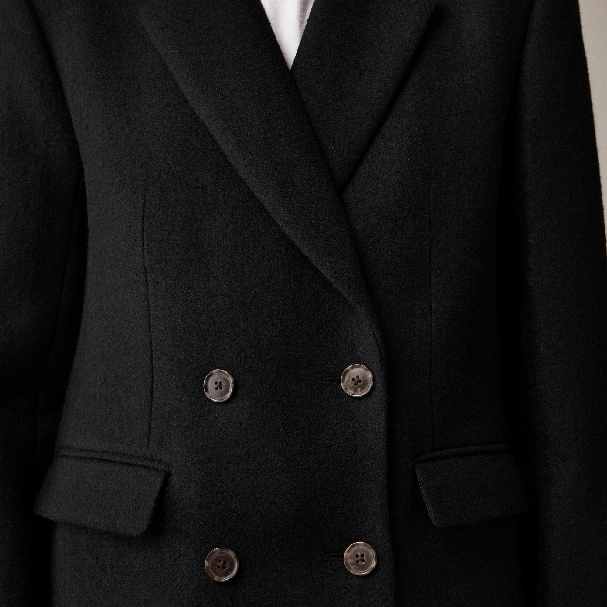 Palais double-breasted topcoat in Italian wool-blend melton