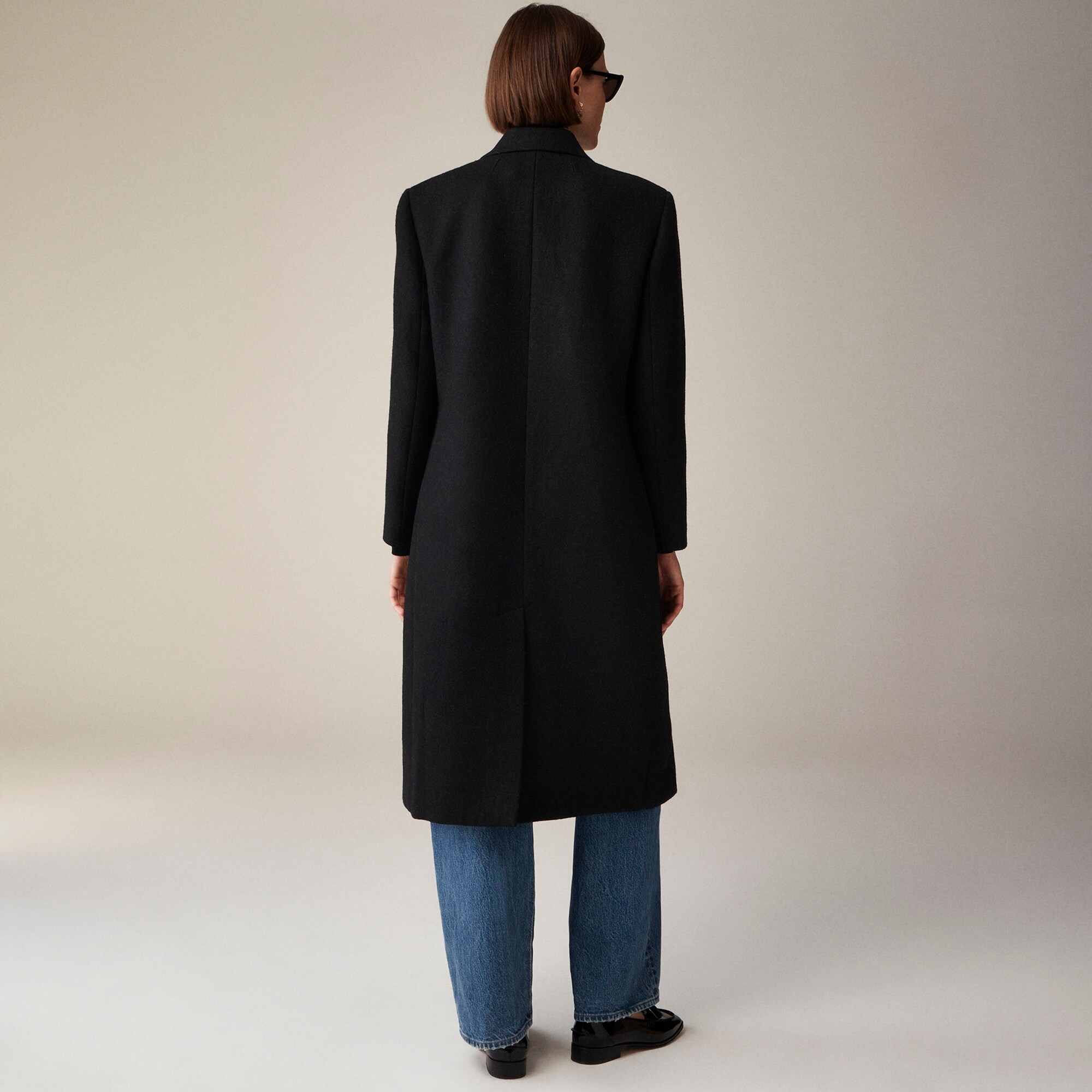 Palais double-breasted topcoat in Italian wool-blend melton