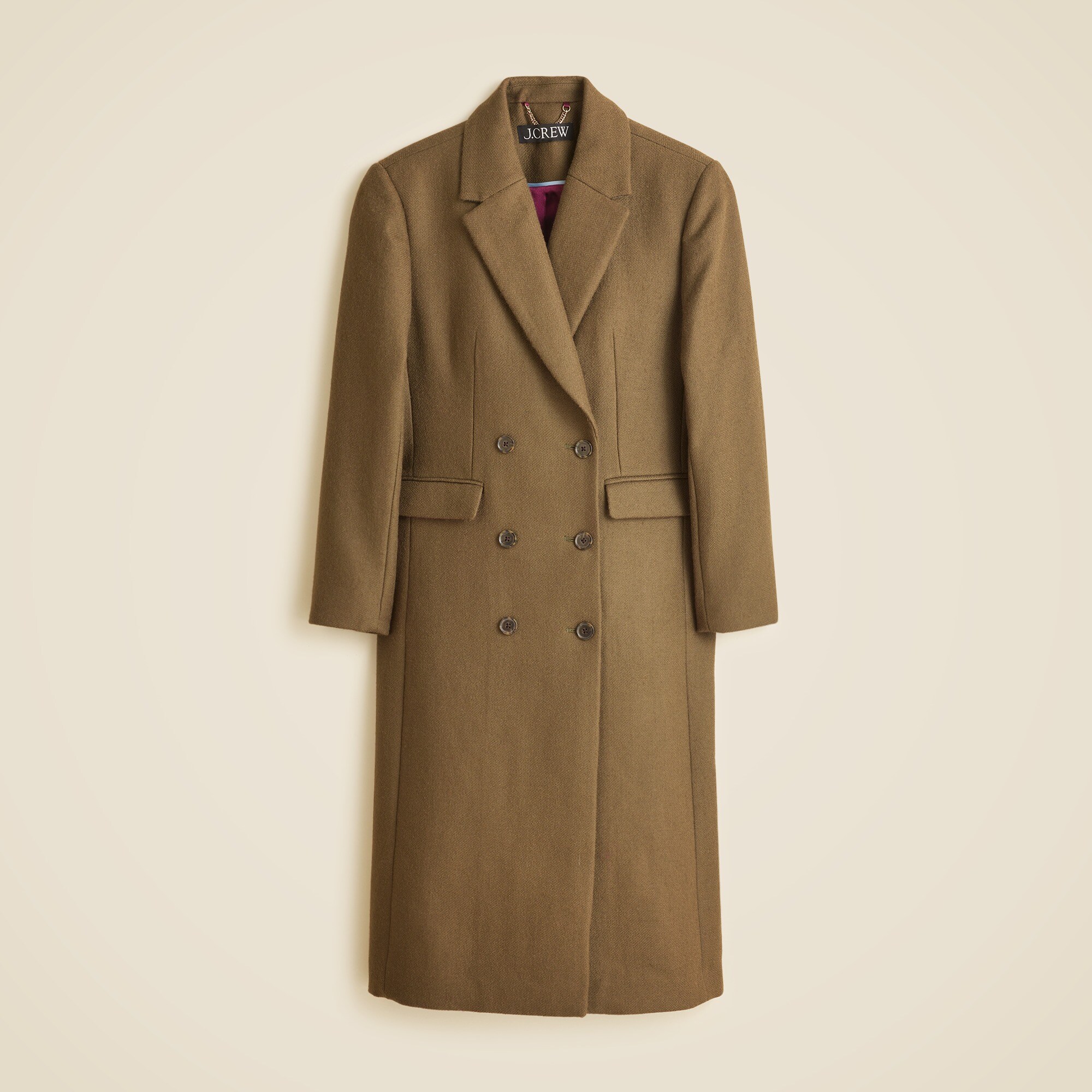 Palais double-breasted topcoat in Italian wool-blend melton