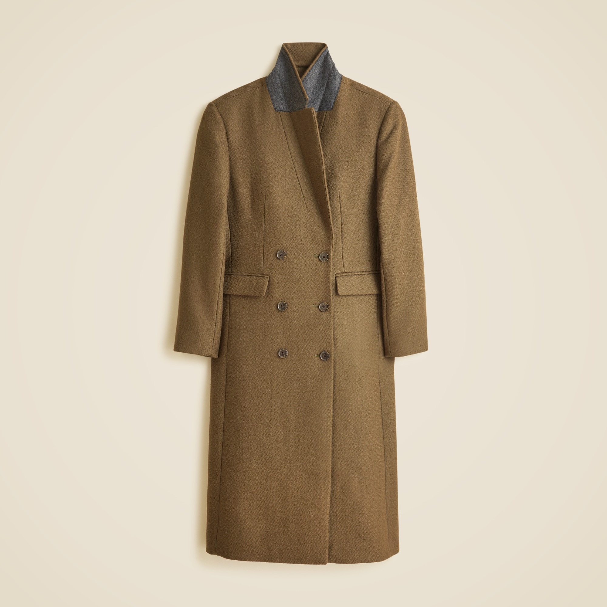Palais double-breasted topcoat in Italian wool-blend melton