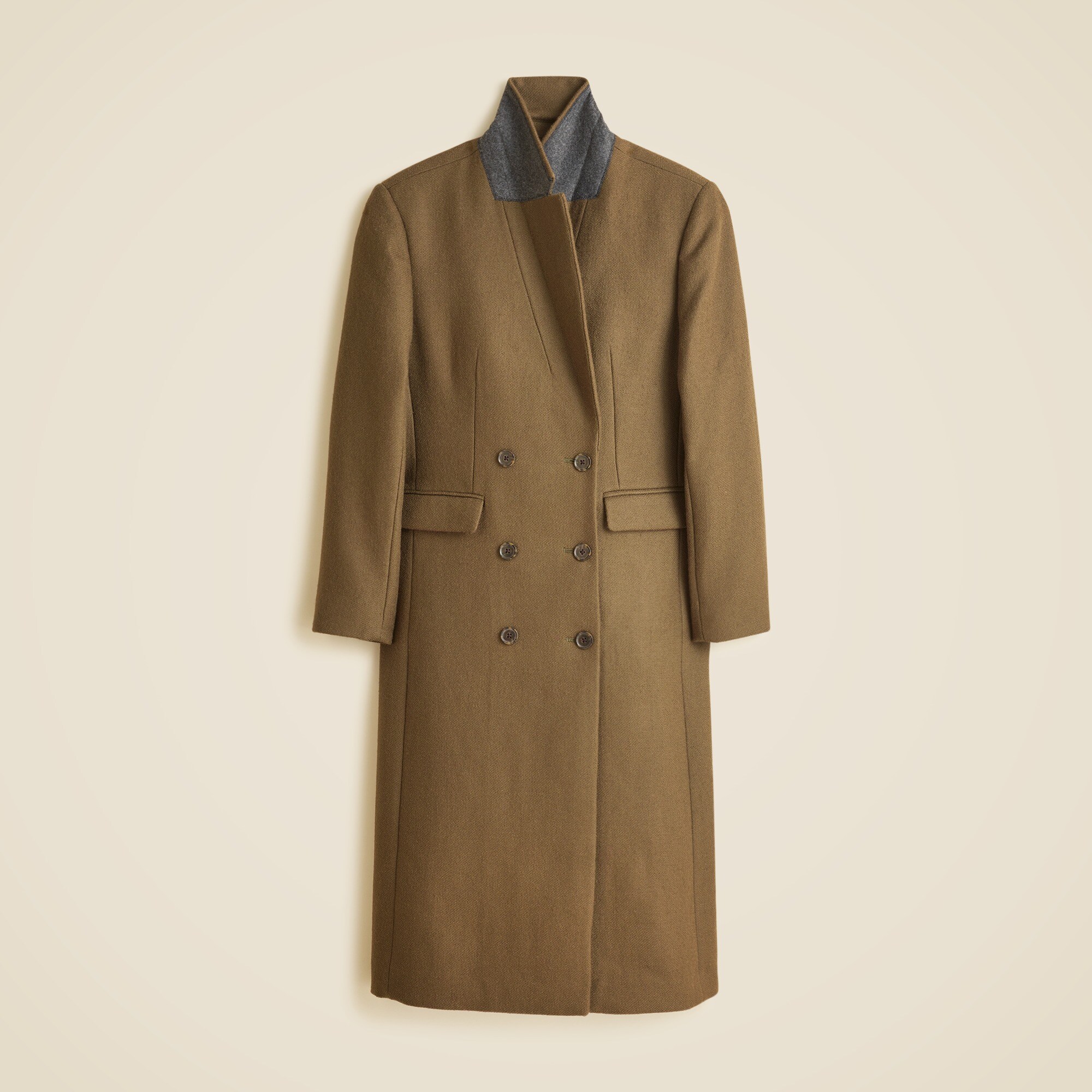 Palais double-breasted topcoat in Italian wool-blend melton