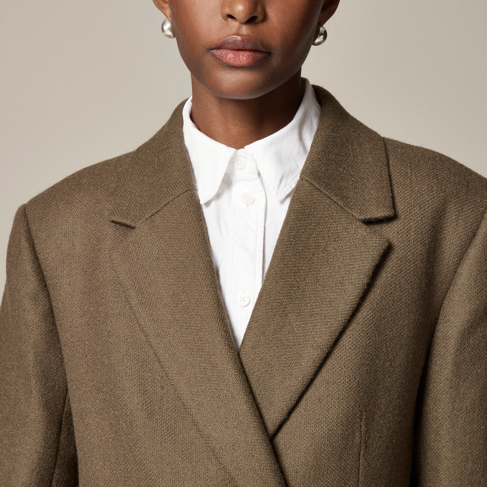 Palais double-breasted topcoat in Italian wool-blend melton