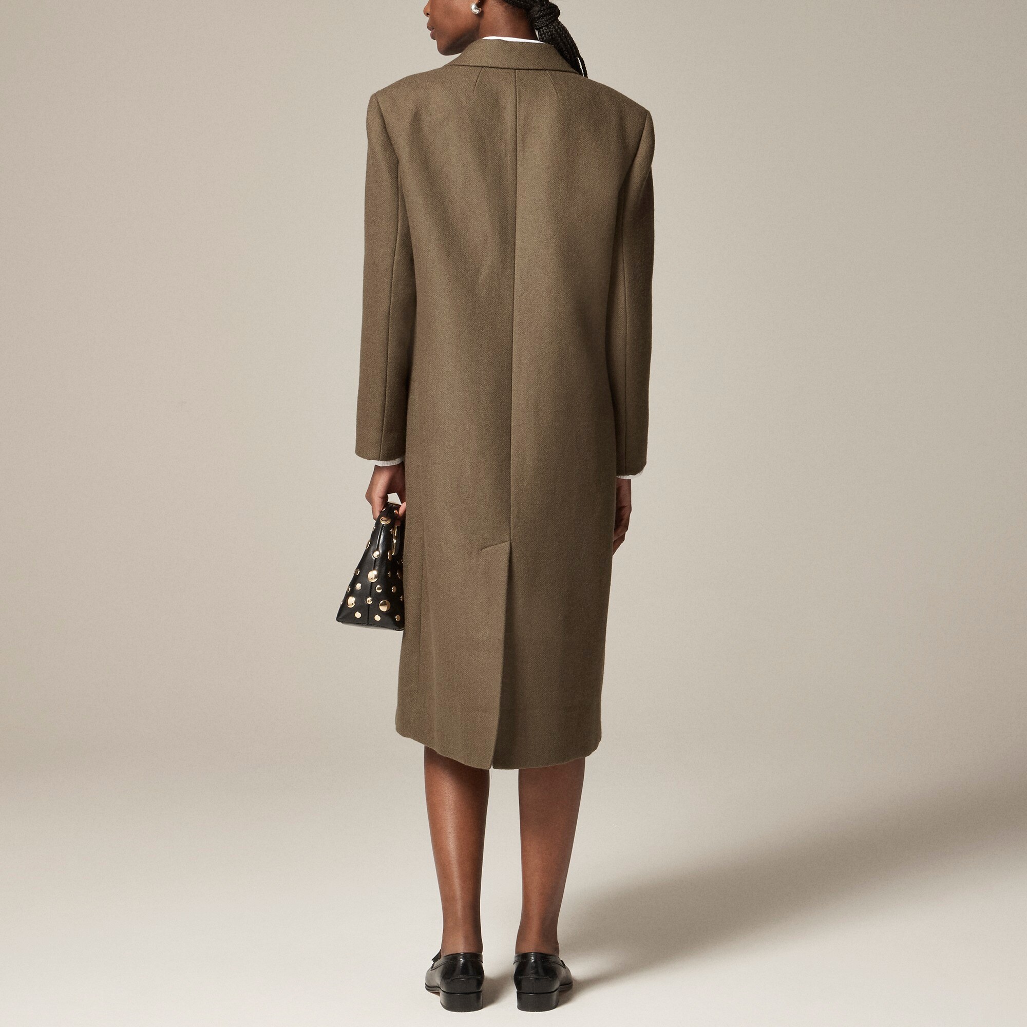 Palais double-breasted topcoat in Italian wool-blend melton
