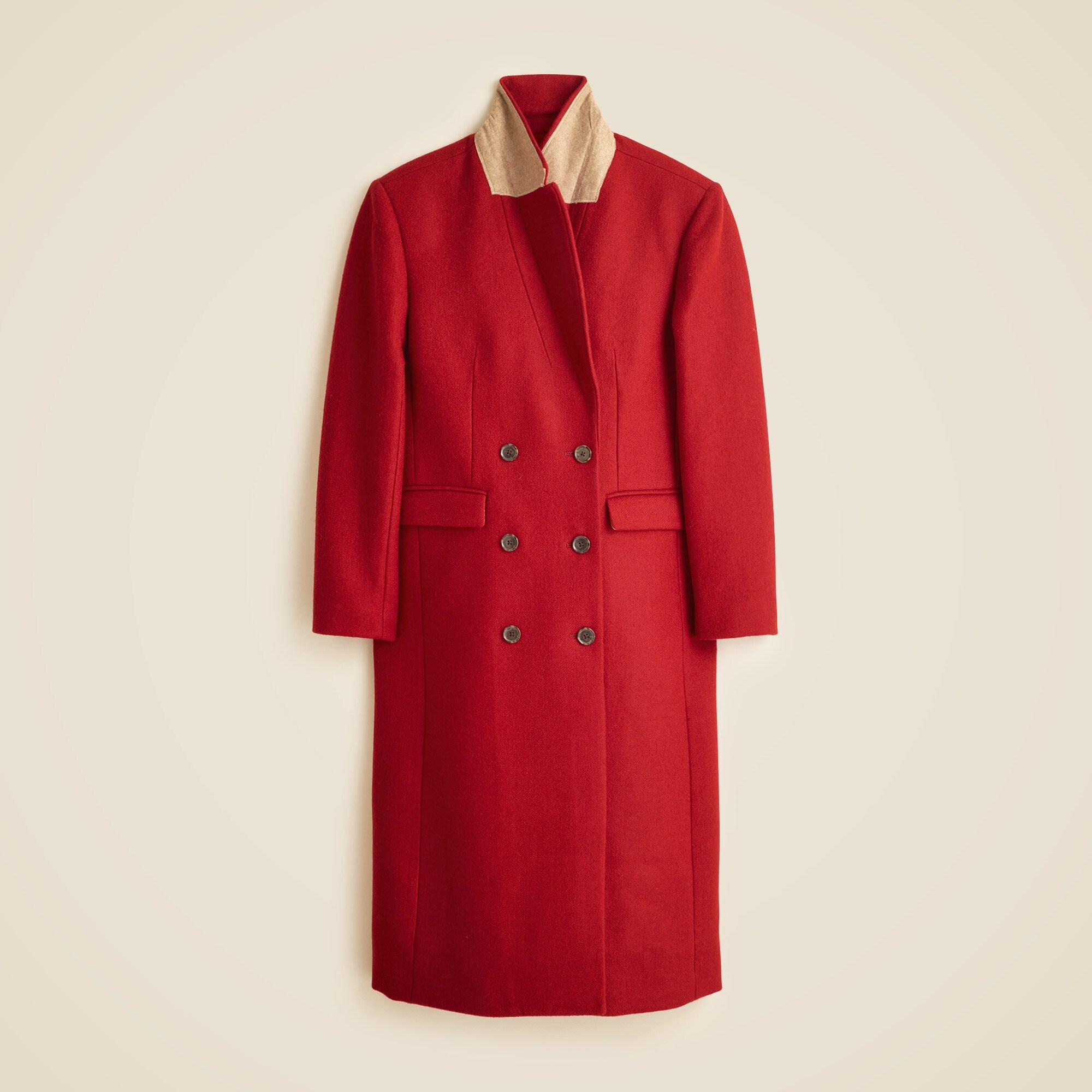 Palais double-breasted topcoat in Italian wool-blend melton