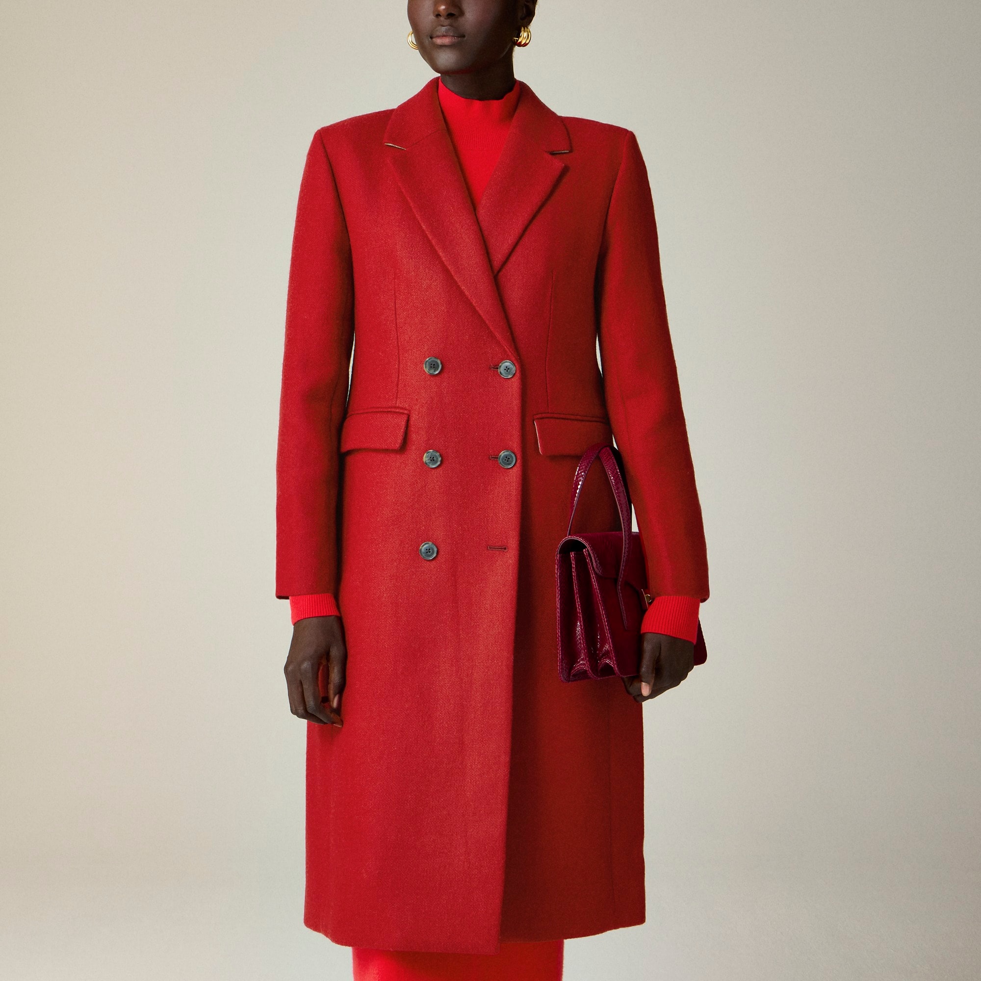Palais double-breasted topcoat in Italian wool-blend melton