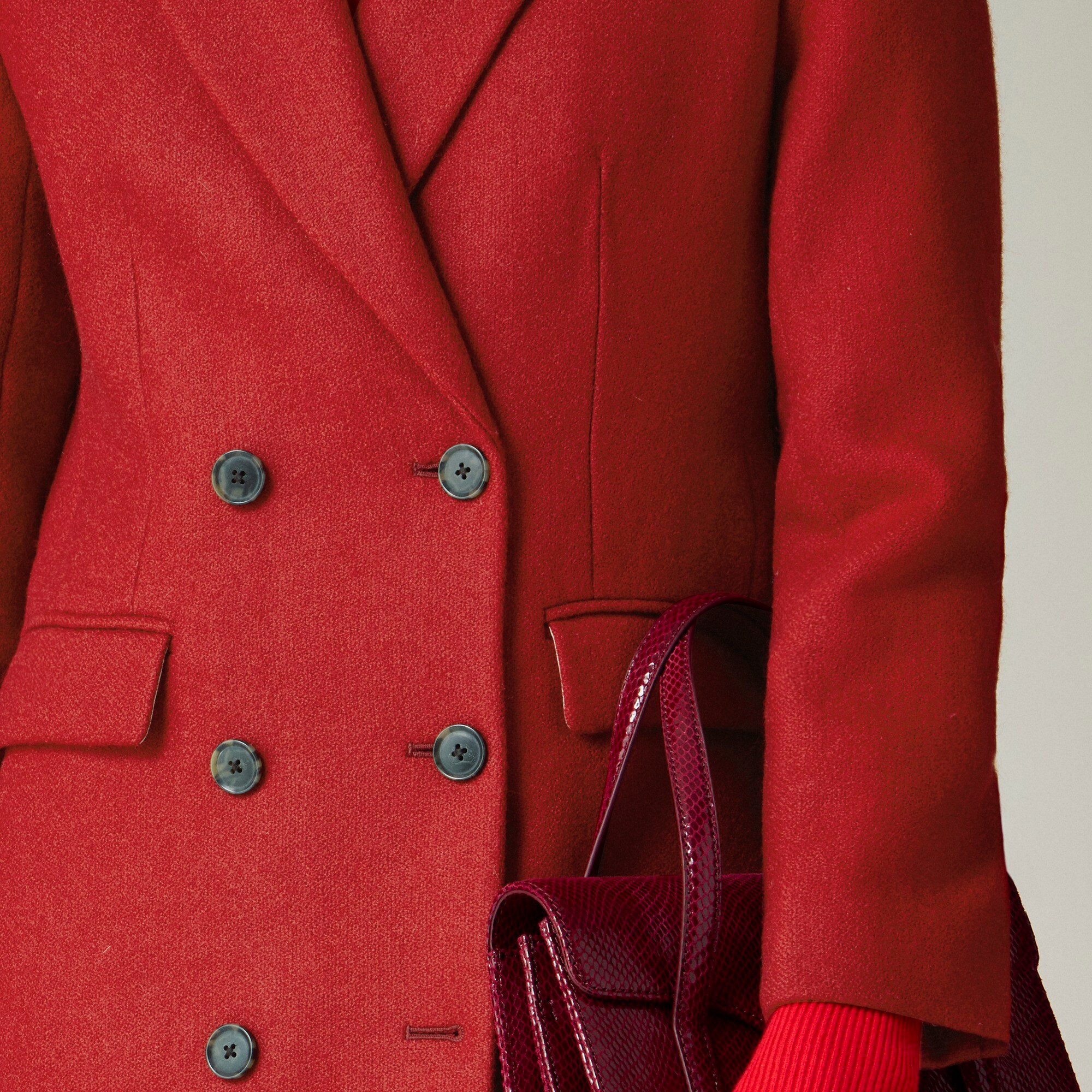 Palais double-breasted topcoat in Italian wool-blend melton