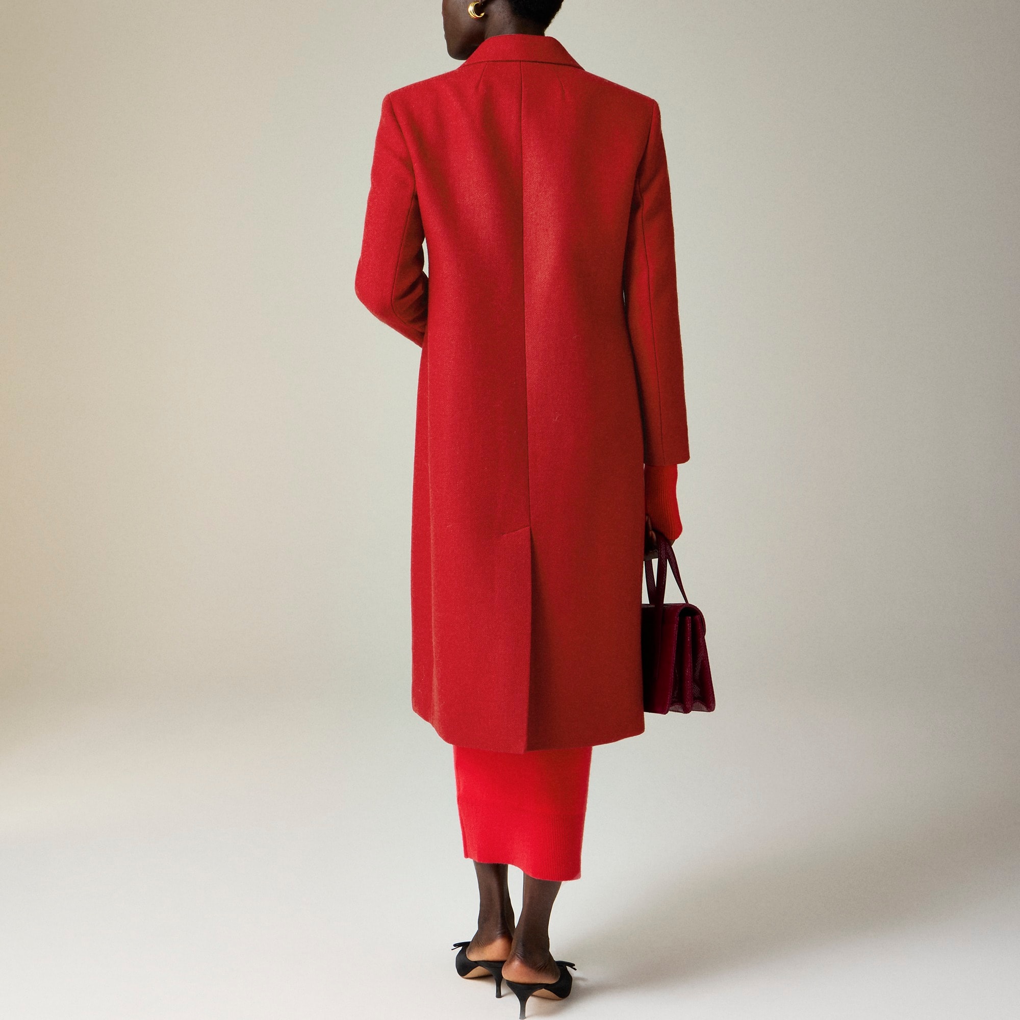 Palais double-breasted topcoat in Italian wool-blend melton