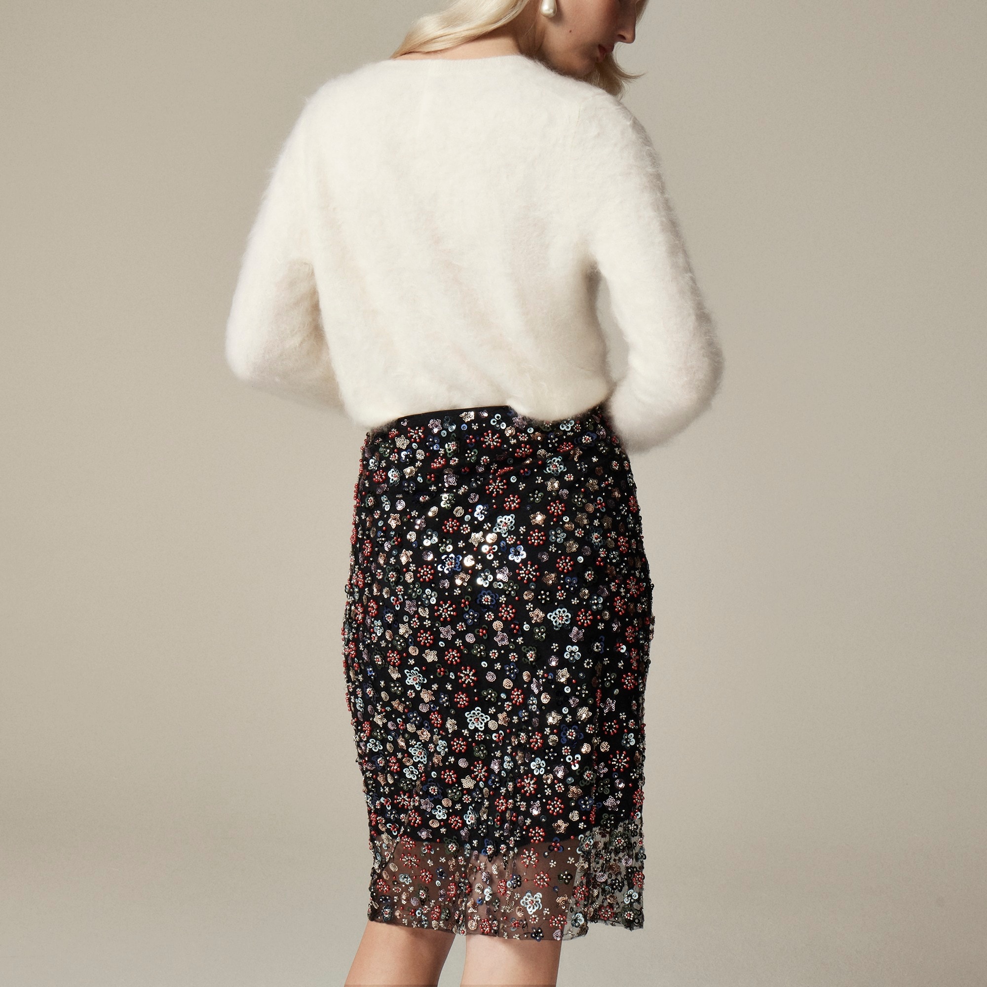 Embellished layered slip skirt