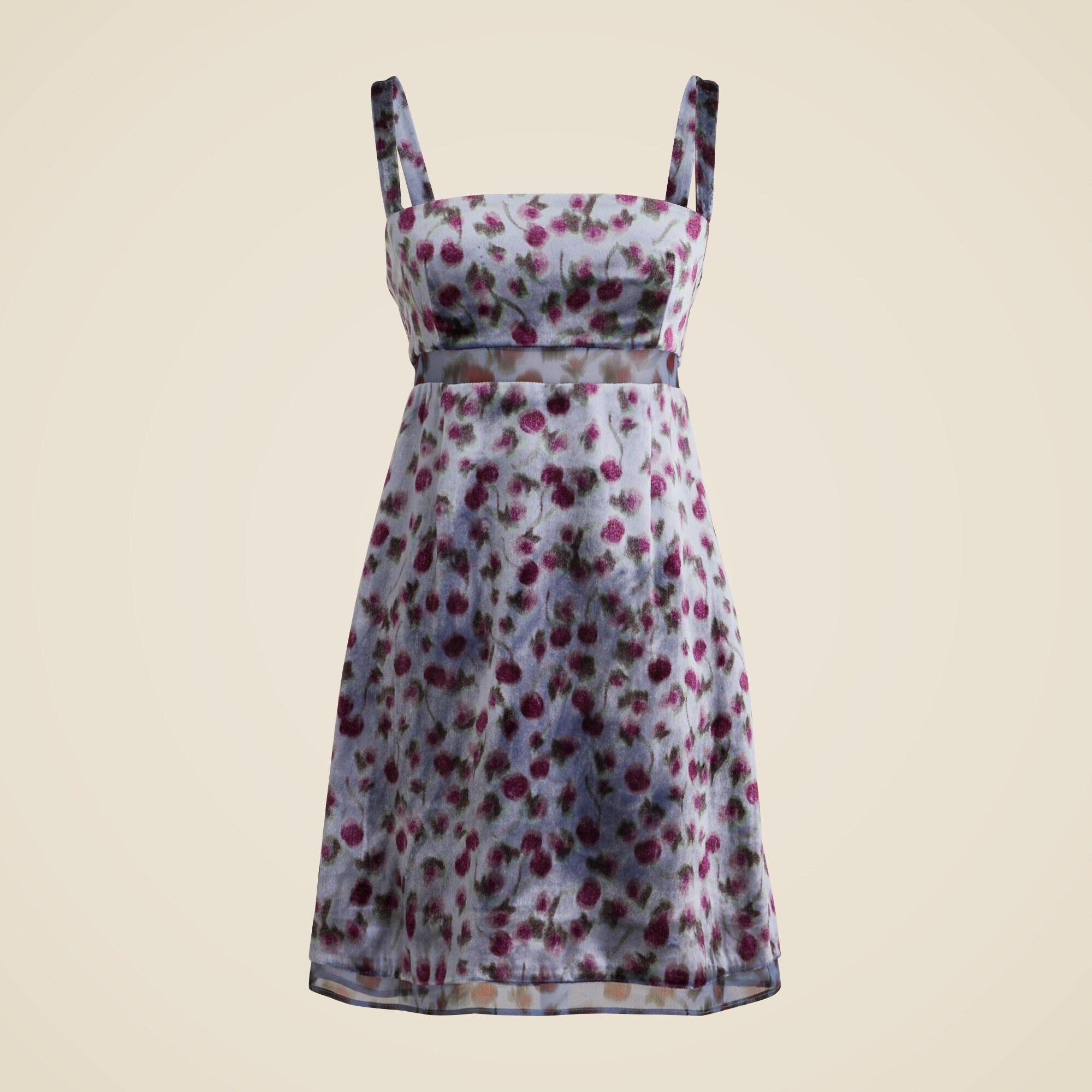 Collection velvet dress in cherry print