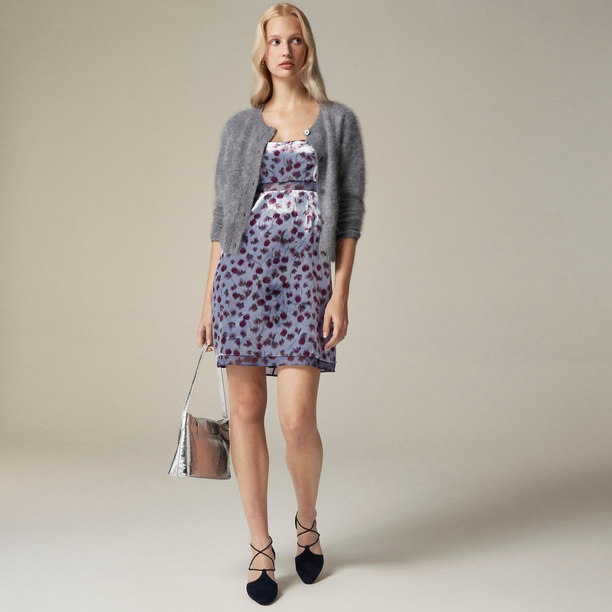 j.crew: collection velvet dress in cherry print for women