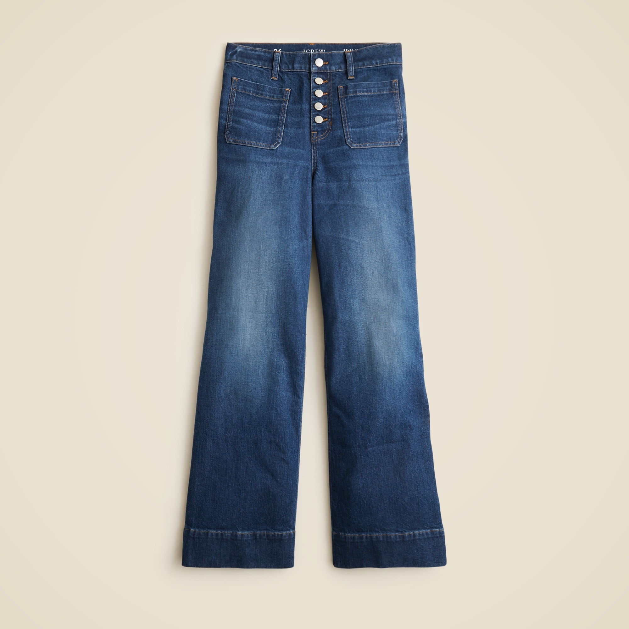 High-rise denim trouser jean with button-fly