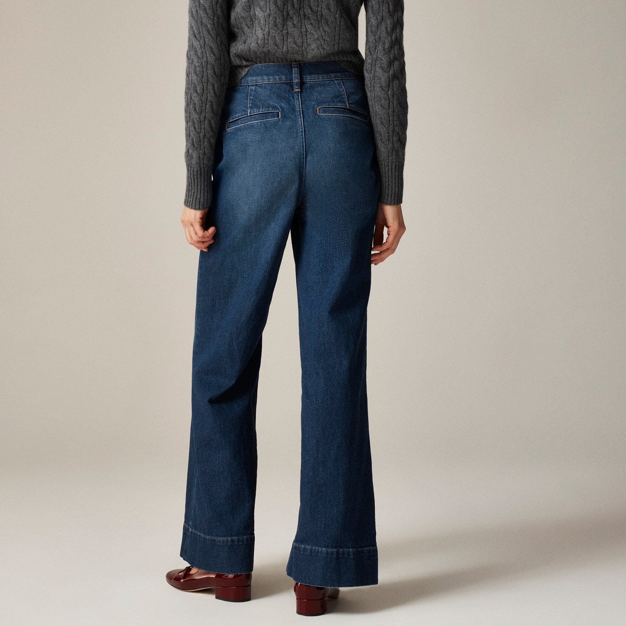 High-rise denim trouser jean with button-fly