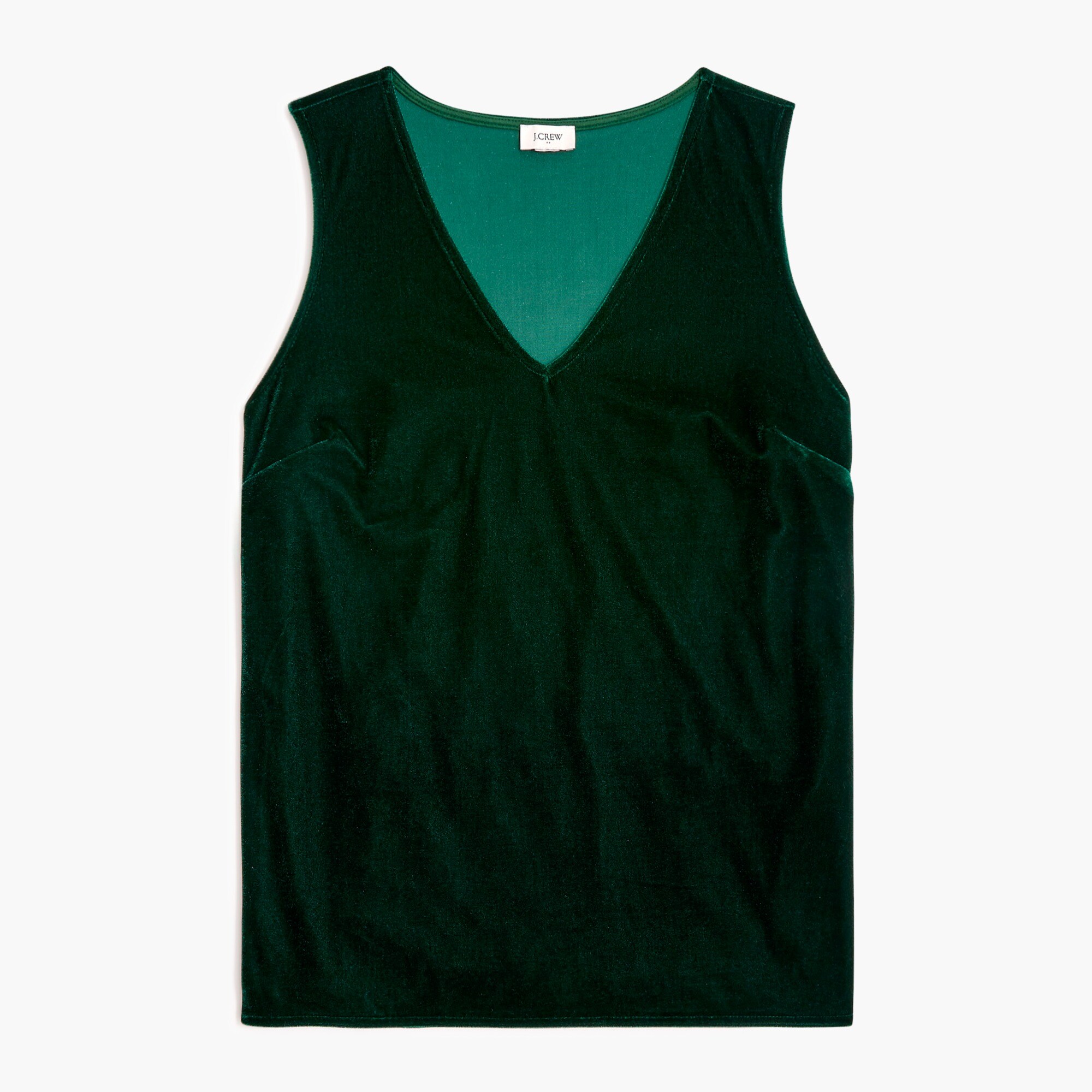Velvet sleeveless V-neck top
