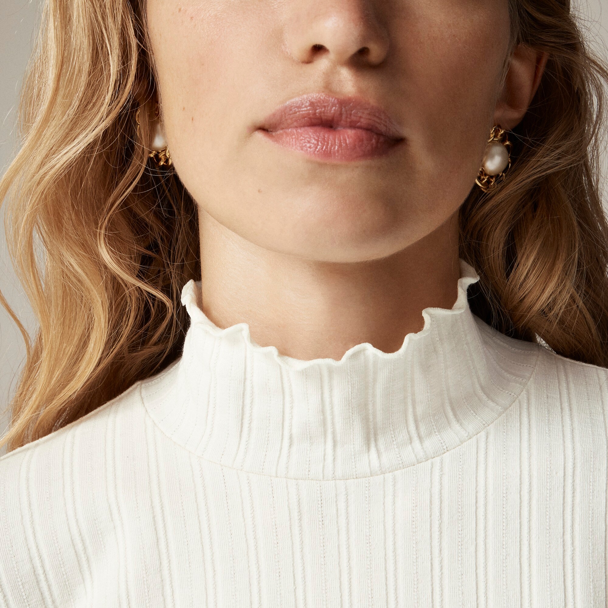 Pointelle knit turtleneck