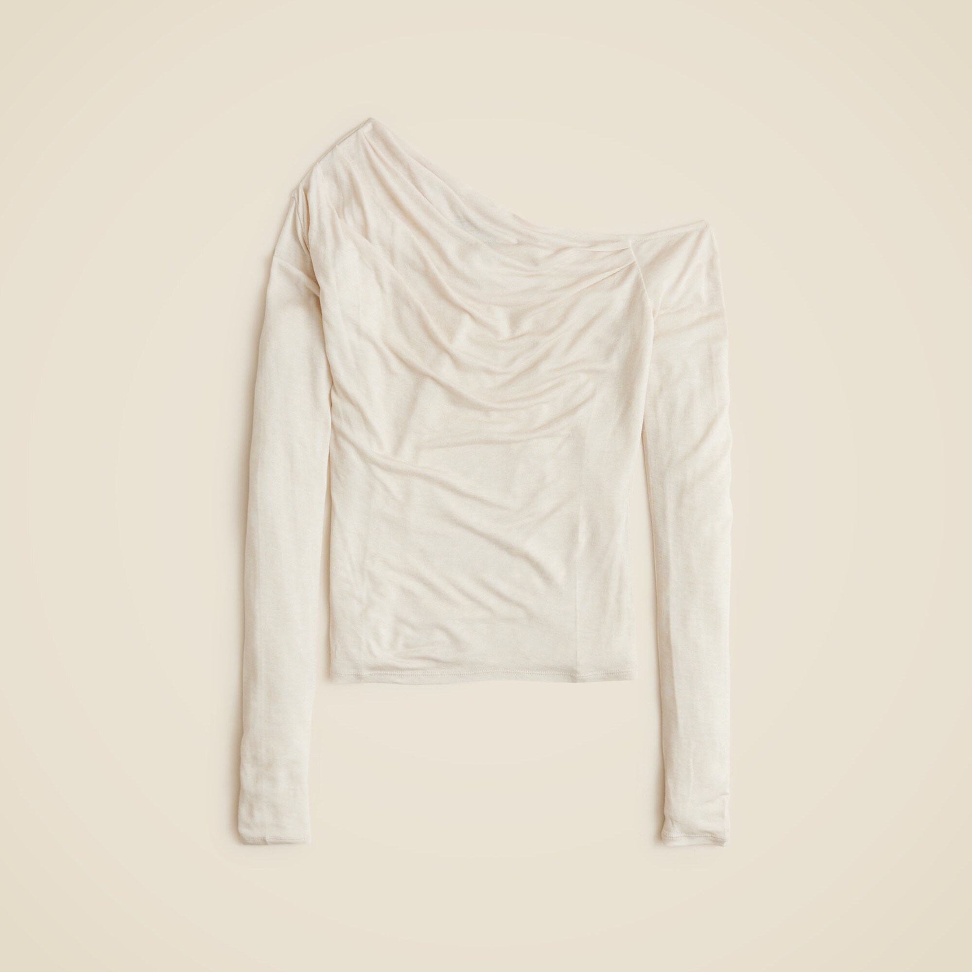 Collection sheer wool-blend one-shoulder top
