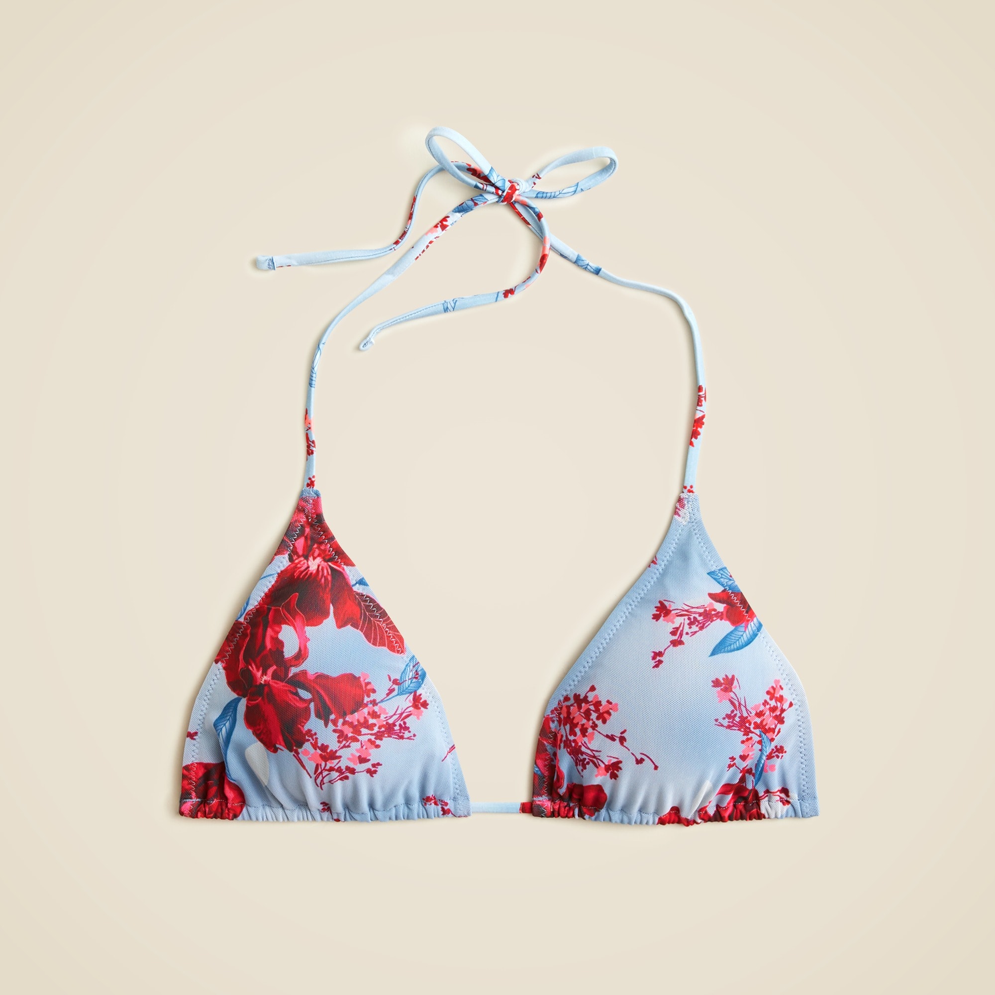 Perfect string bikini top with tulle in floral print
