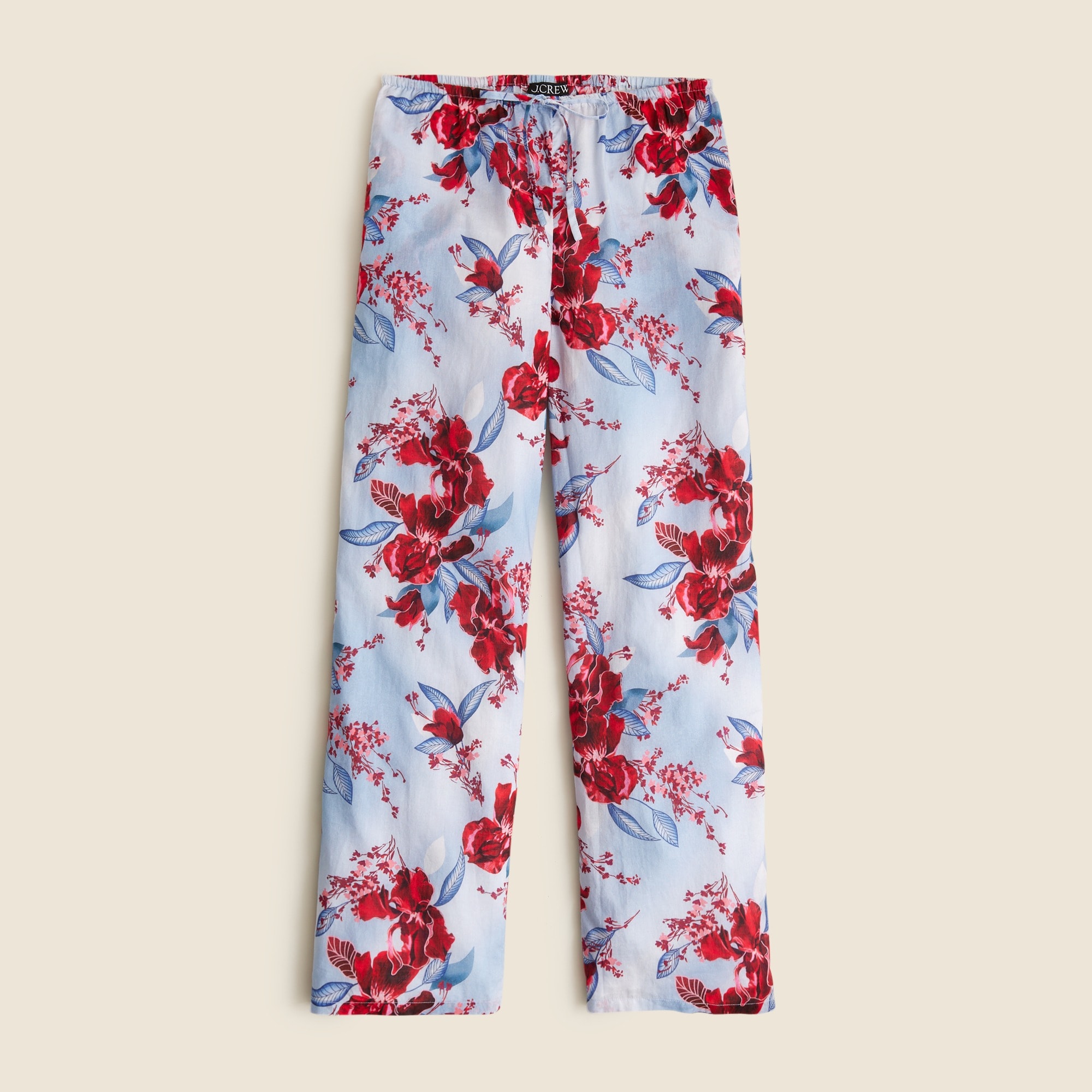 Cotton voile beach pant in floral print