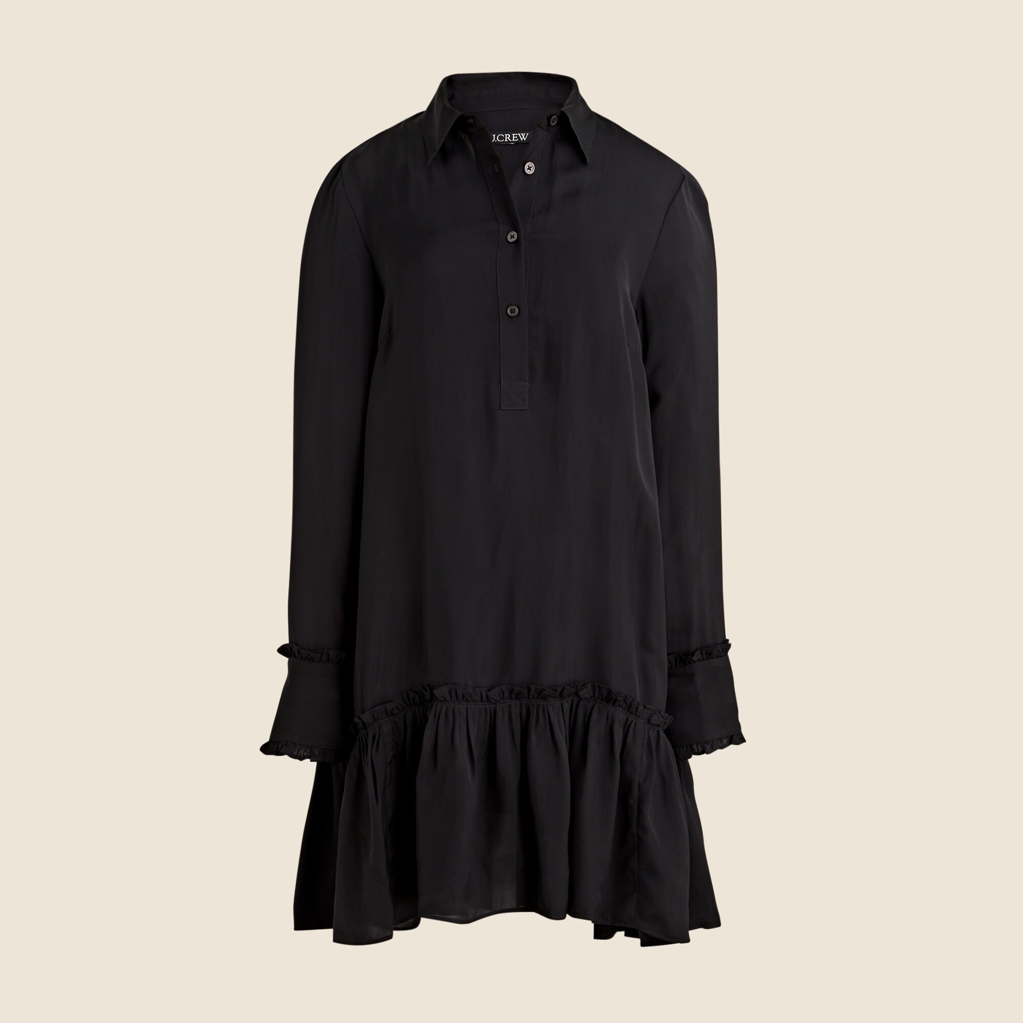 Amelia popover shirt-dress in drapey viscose twill