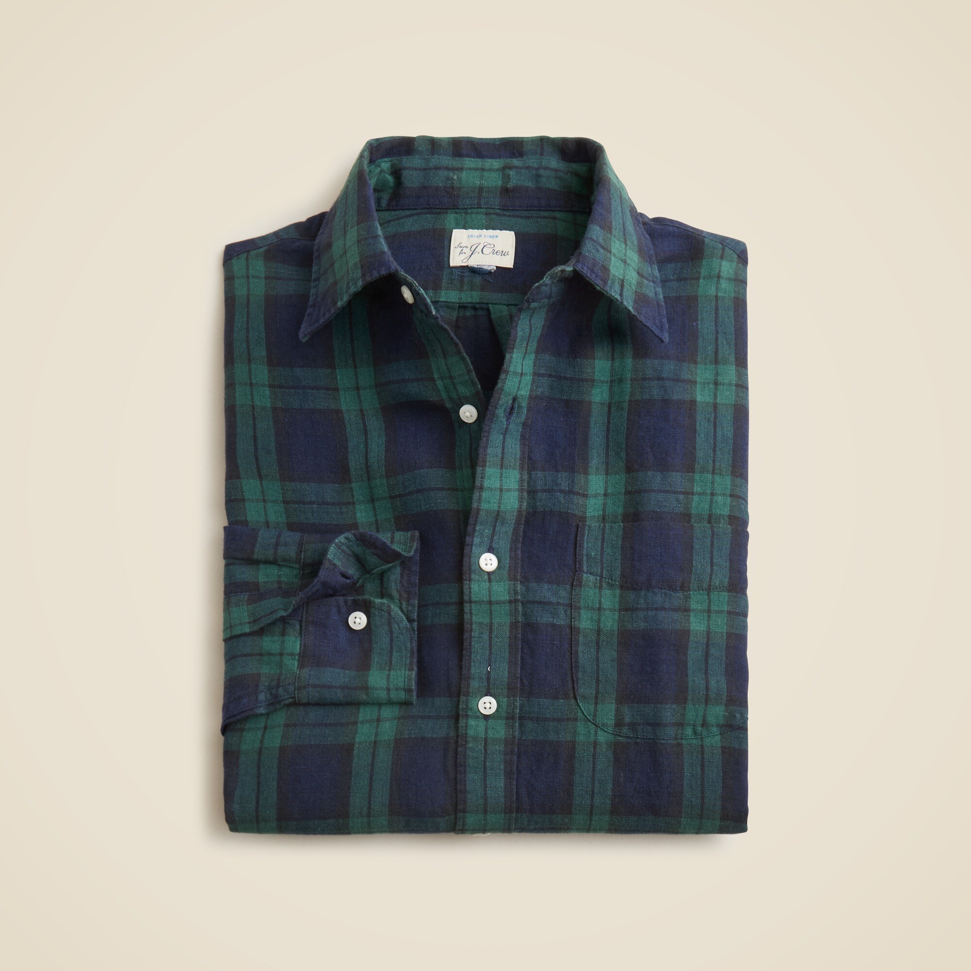 mens Baird McNutt Irish linen point-collar shirt