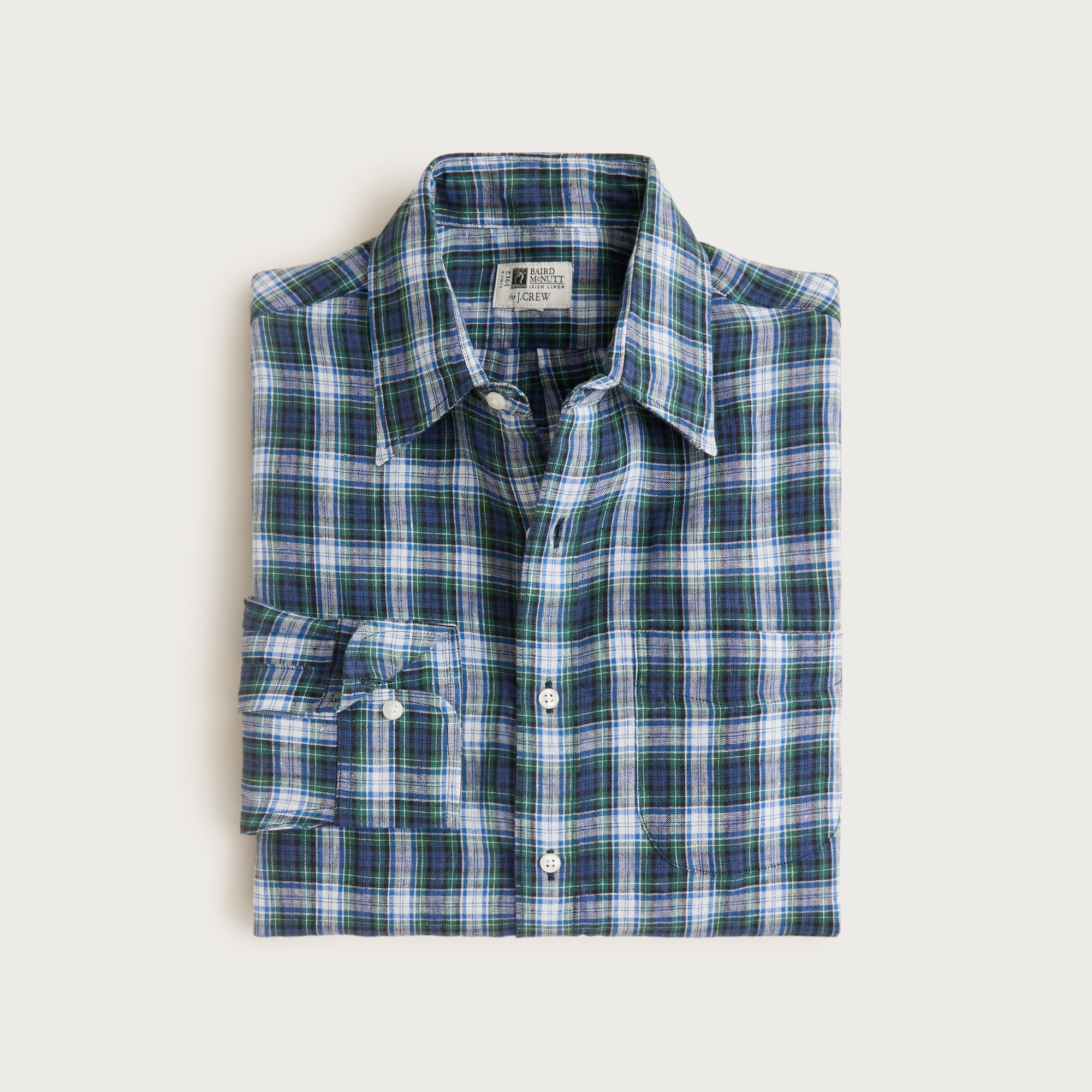 Baird McNutt Irish linen point-collar shirt