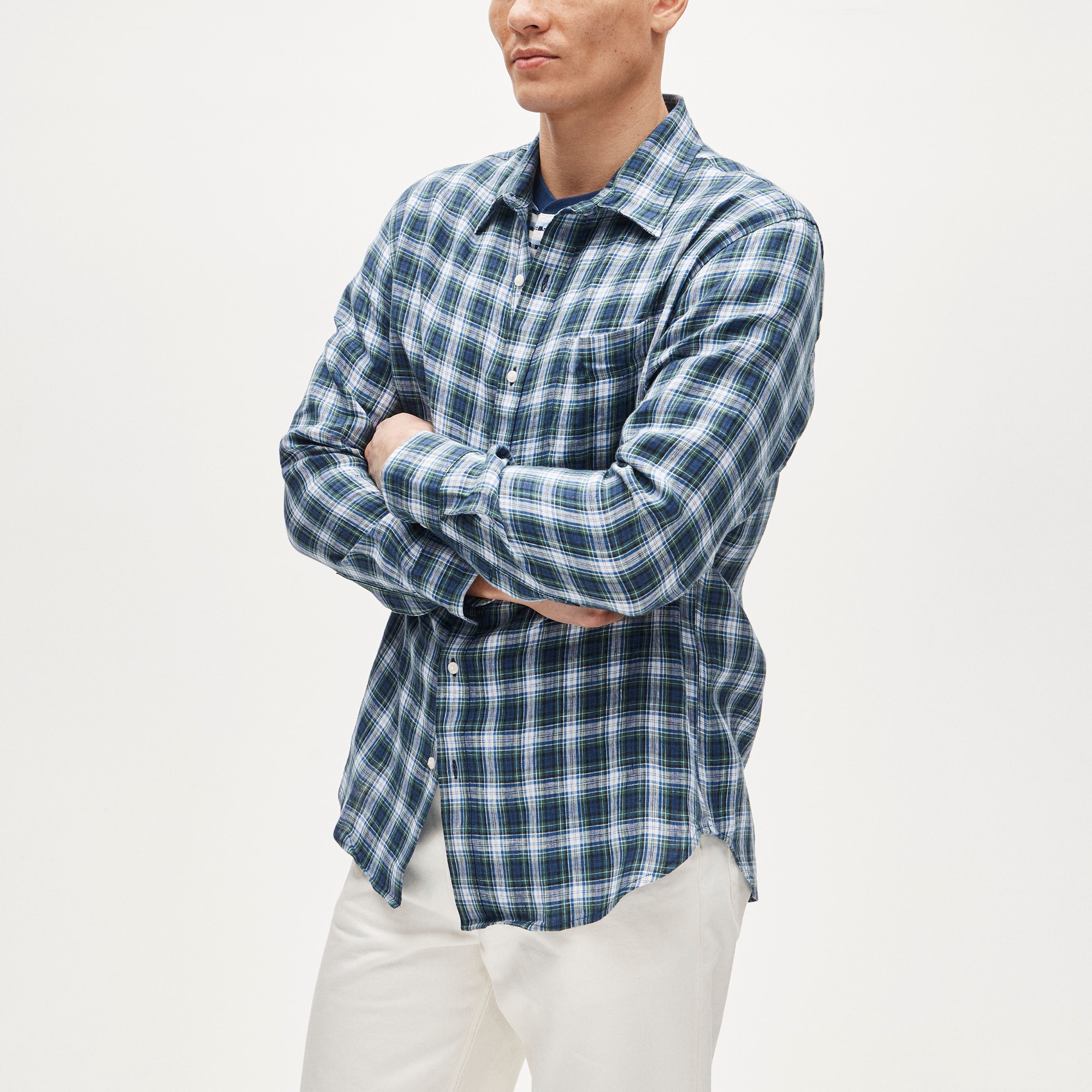Baird McNutt Irish linen point-collar shirt