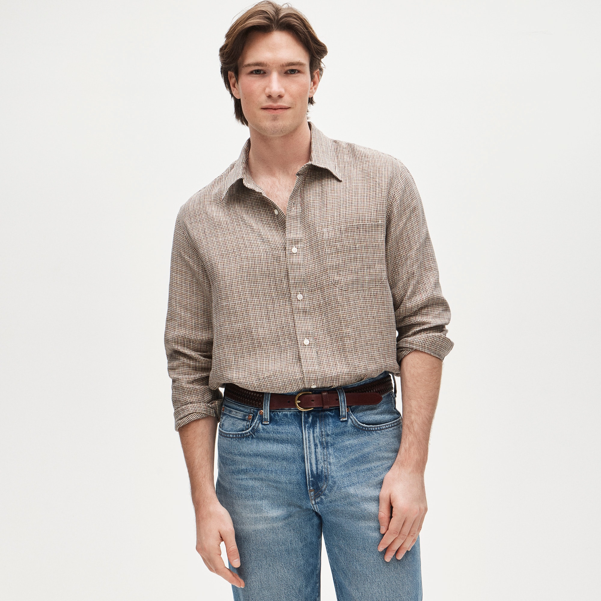 Baird McNutt Irish linen point-collar shirt