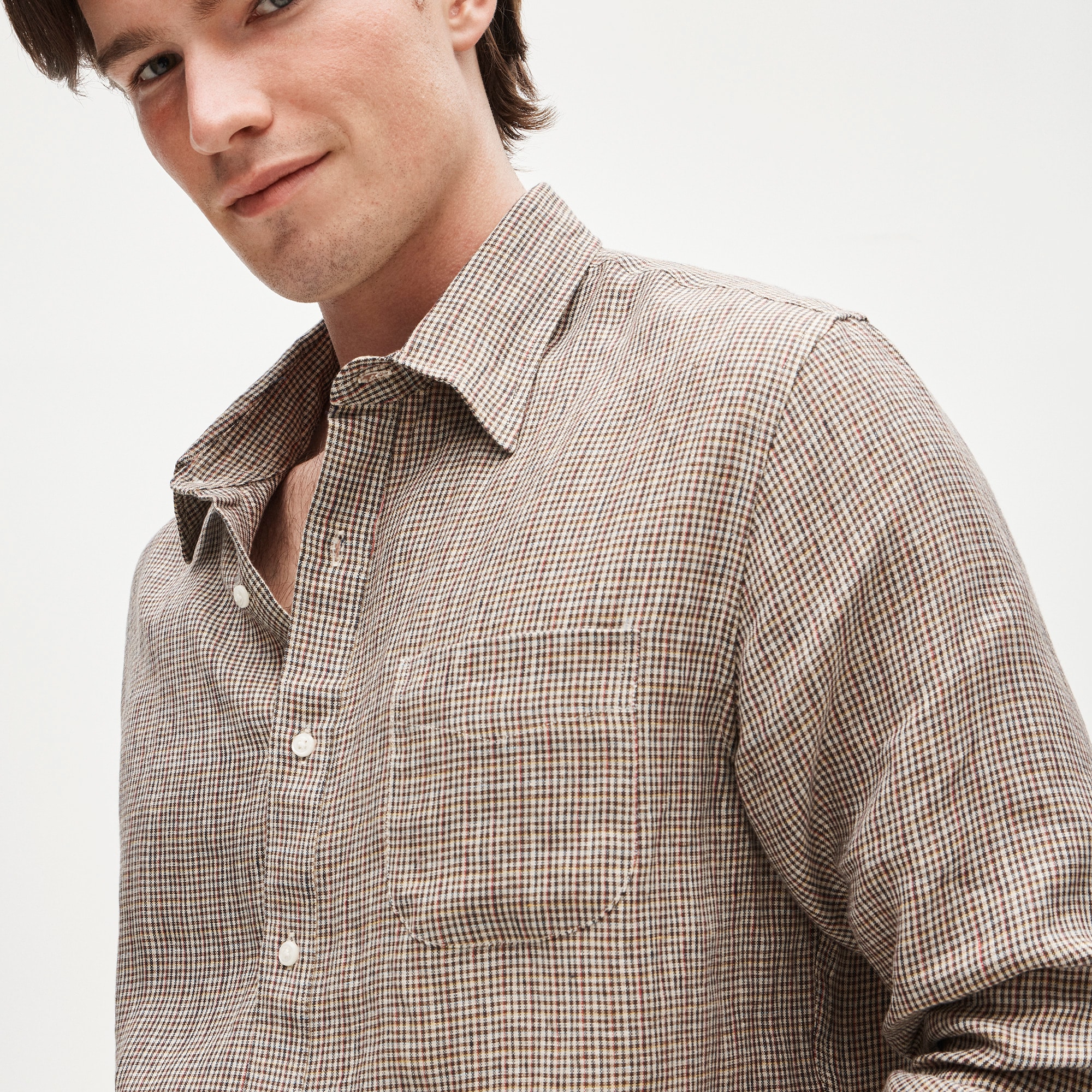 Baird McNutt Irish linen point-collar shirt