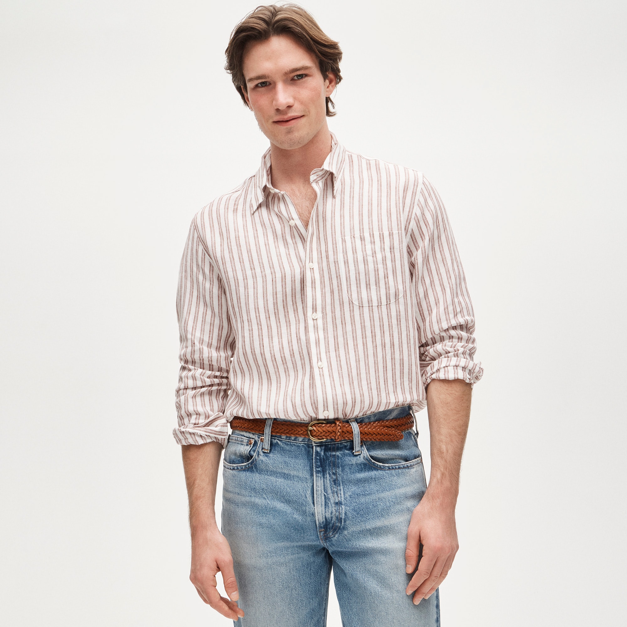Baird McNutt Irish linen point-collar shirt