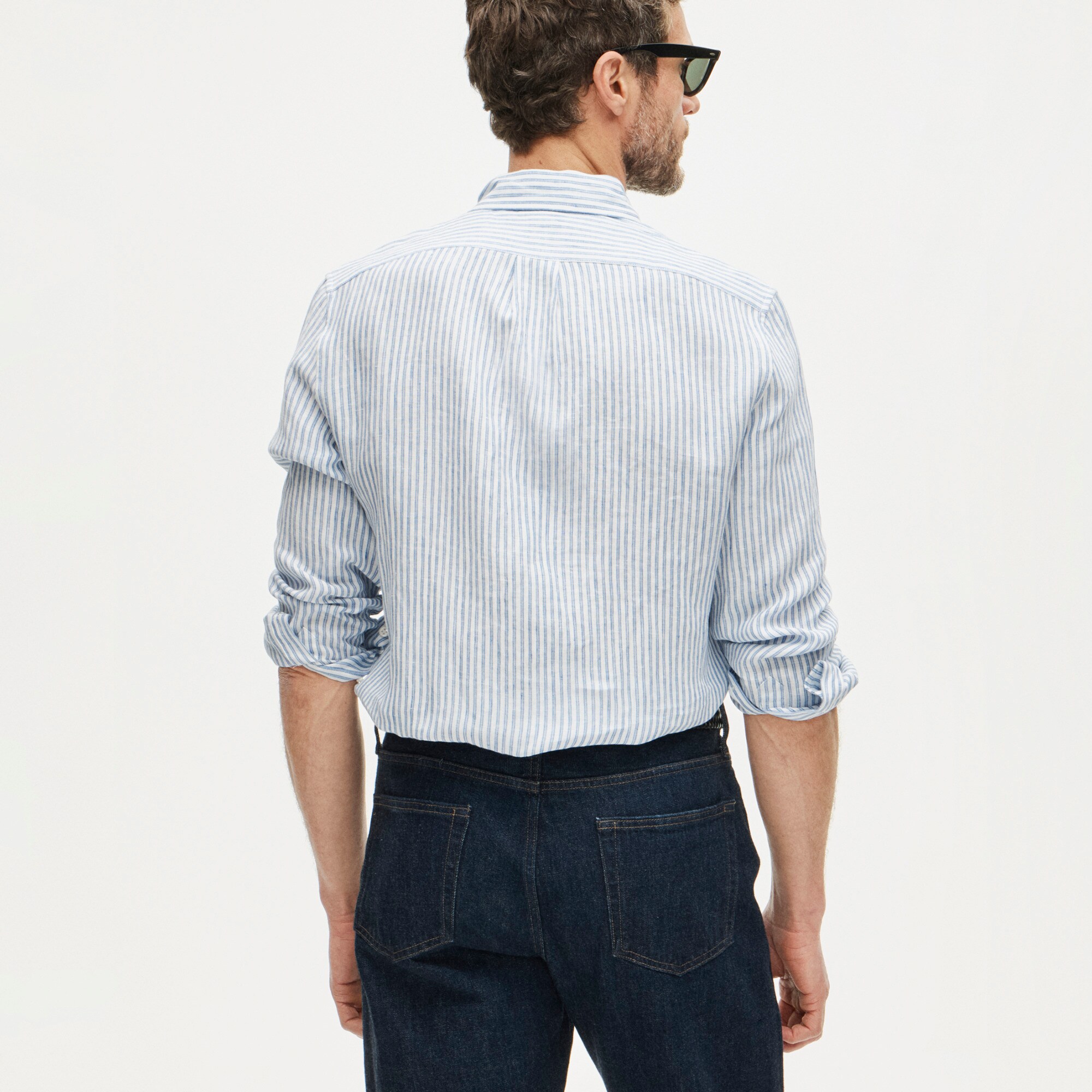 Chemise Homme J.Crew Blanc Et Bleu Motif Nautique Taille XS – Occasion Très Bon état