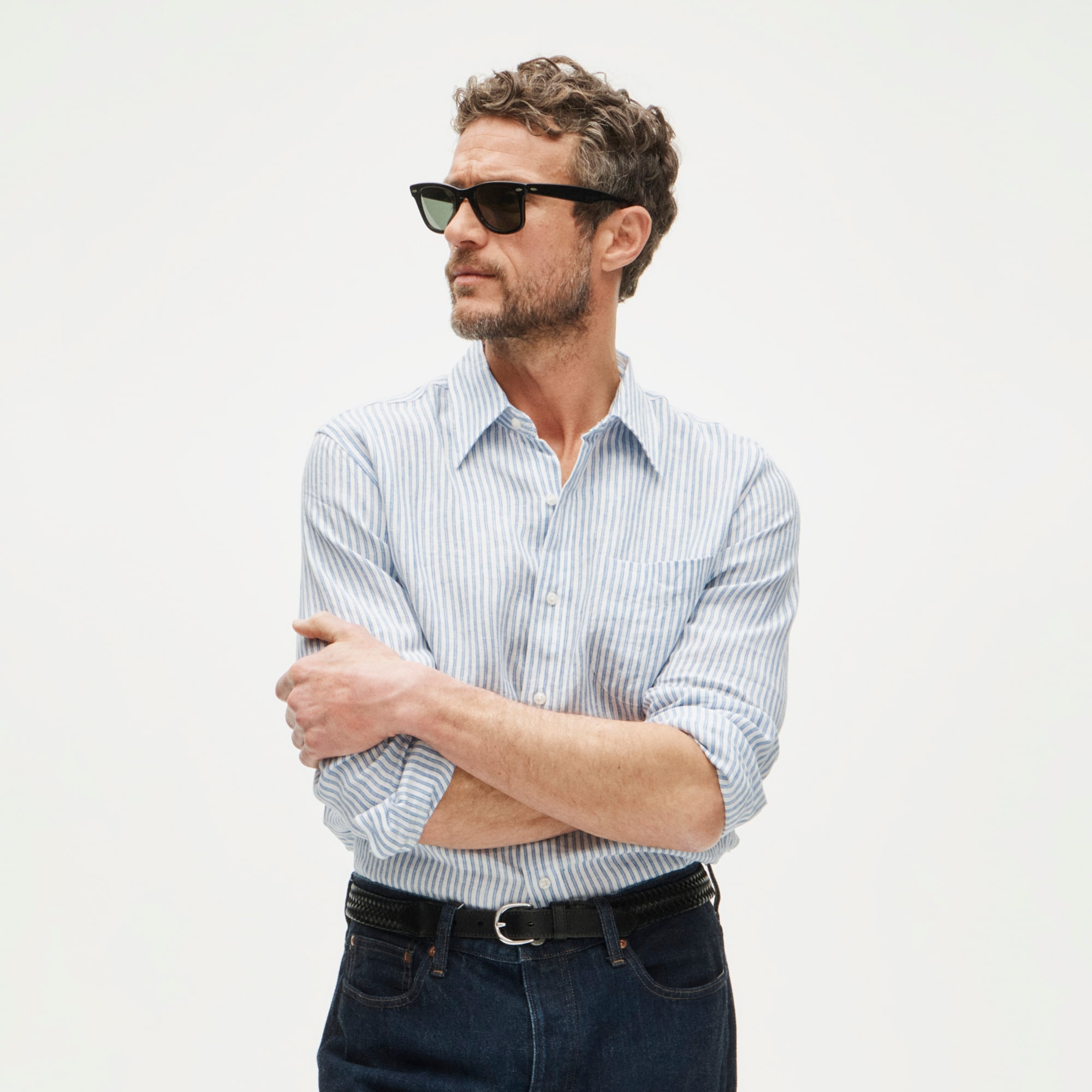Baird McNutt Irish linen point-collar shirt