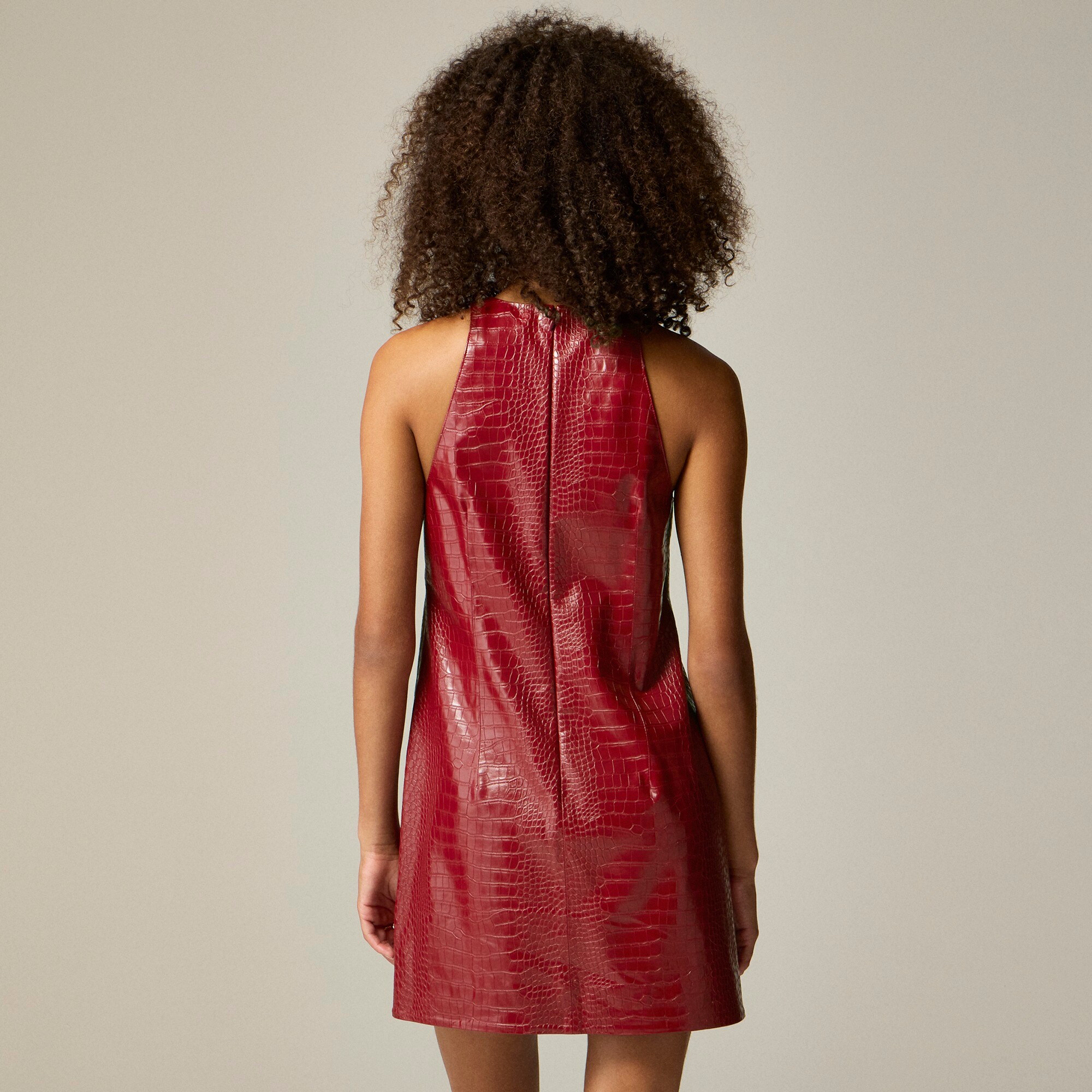 Collection Maxine dress in faux crocodile-embossed leather