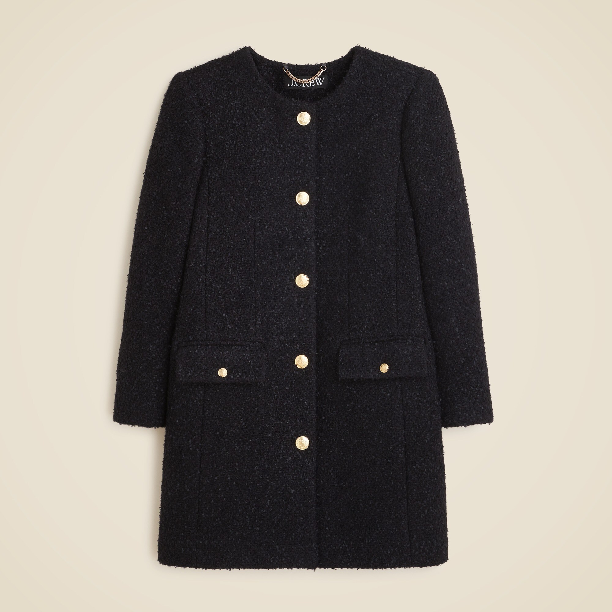 Collarless Lady Coat In Textured Tweed For Women | J.Crew
