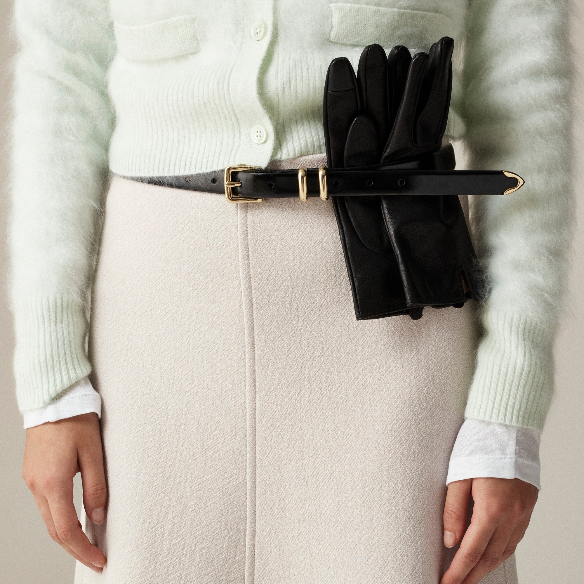 A-line circle skirt in double-cloth wool blend