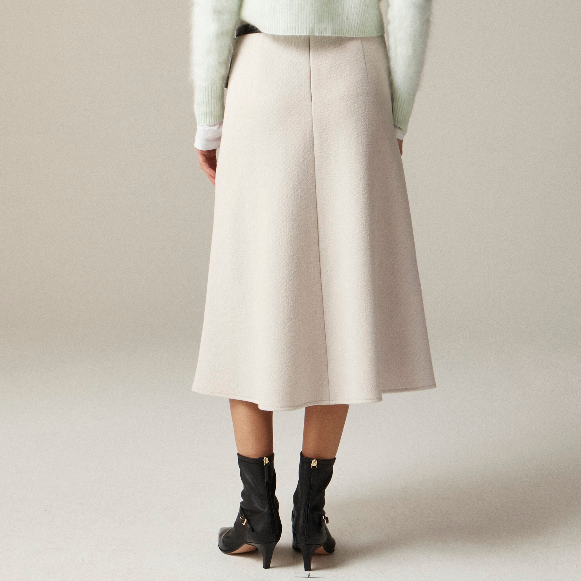 A-line circle skirt in double-cloth wool blend