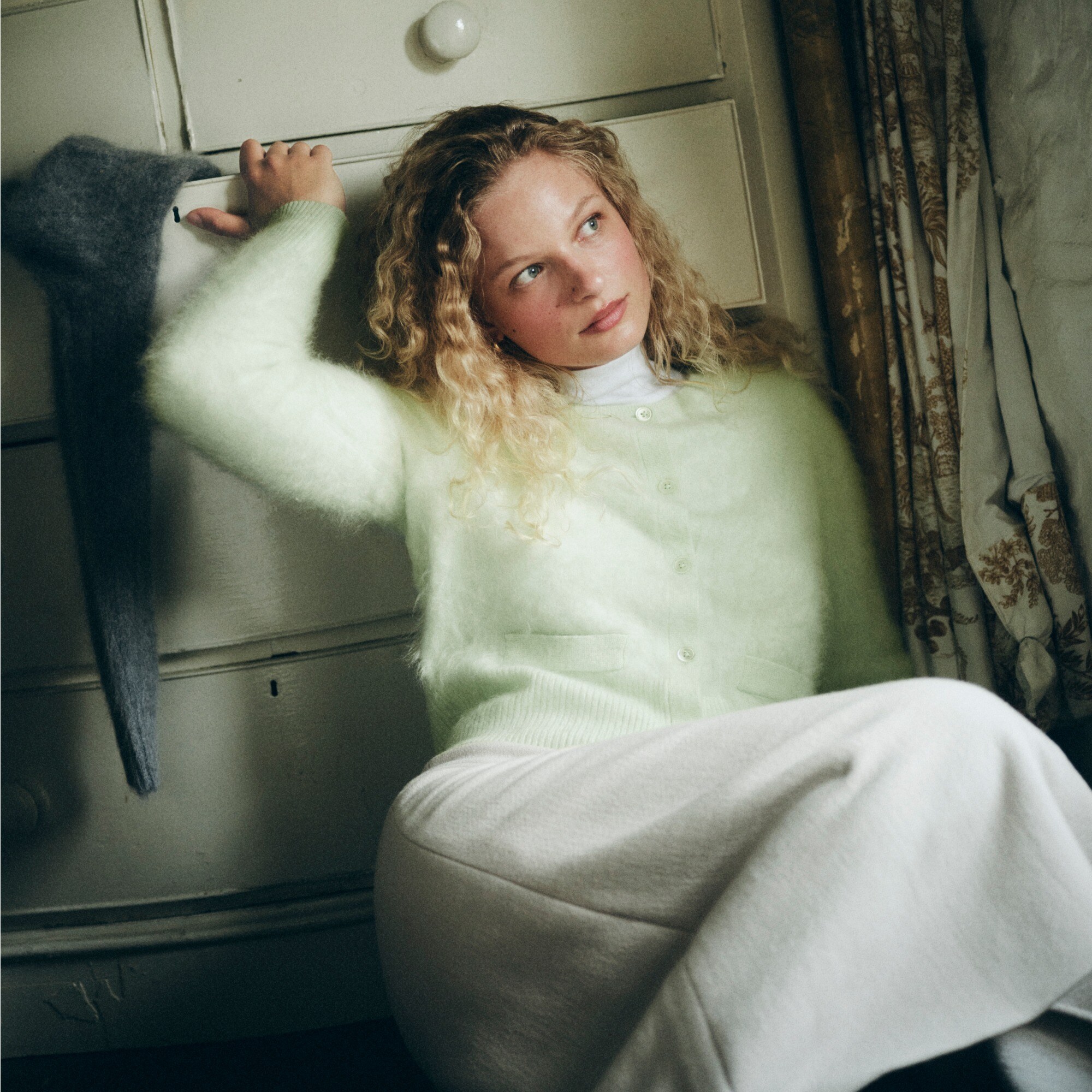 A-line circle skirt in double-cloth wool blend