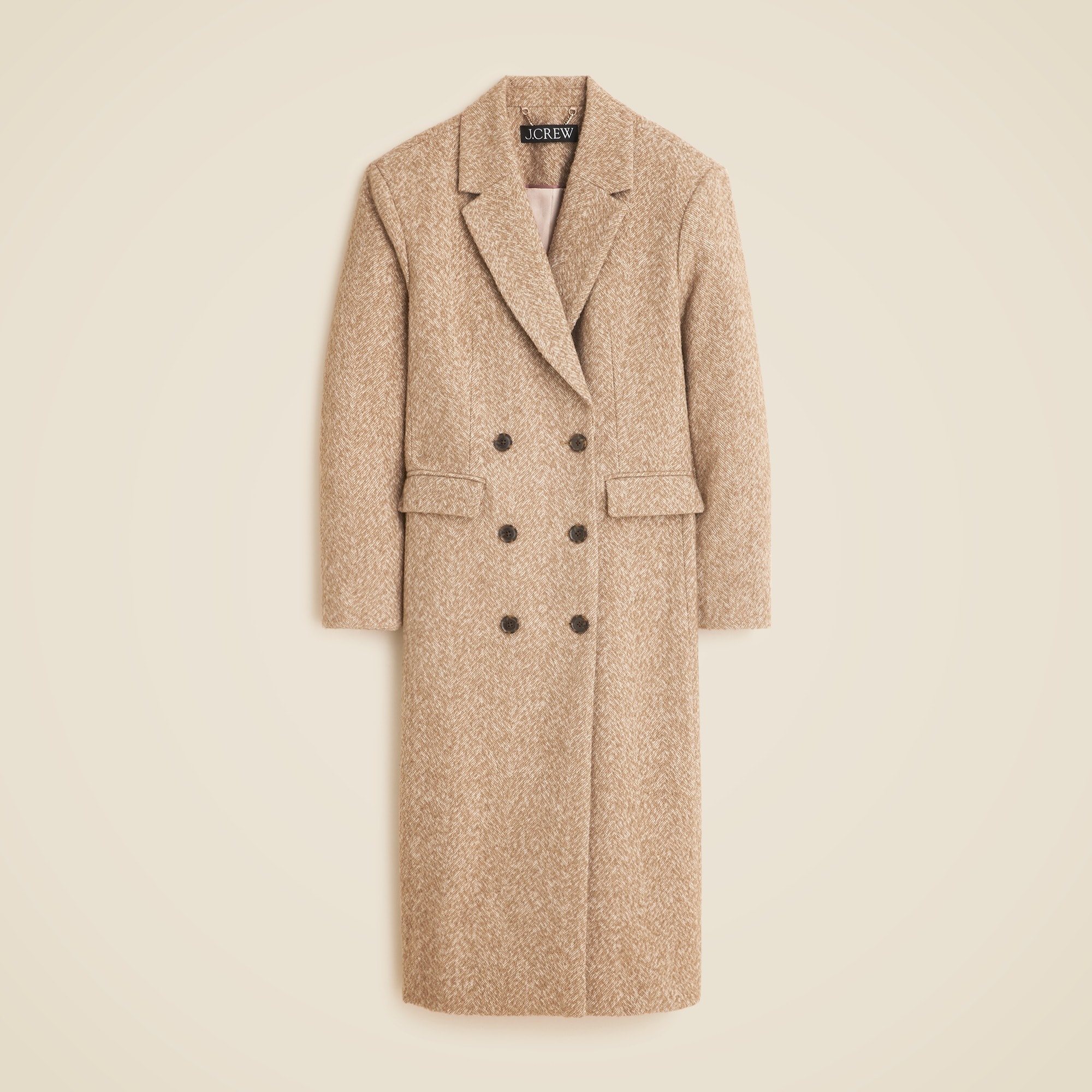 womens Petite palais double-breasted coat in herringbone