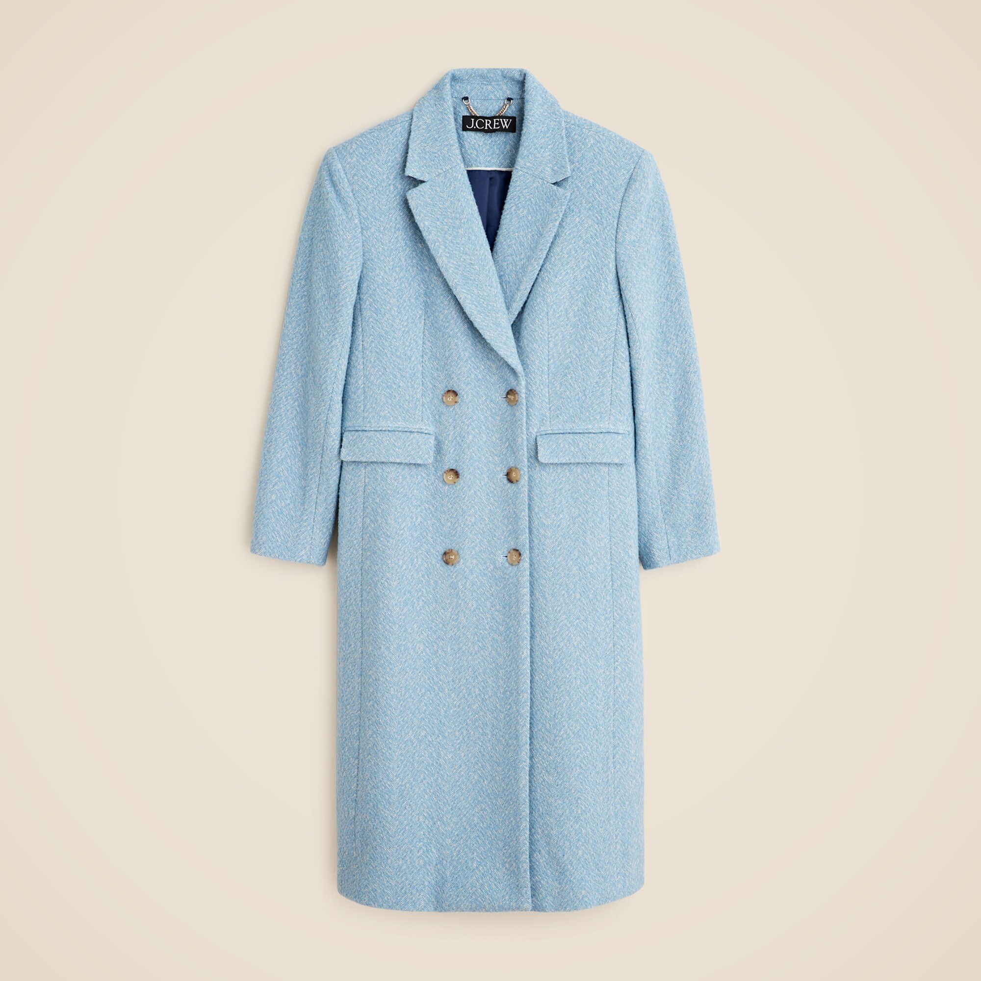 Palais double-breasted coat in herringbone