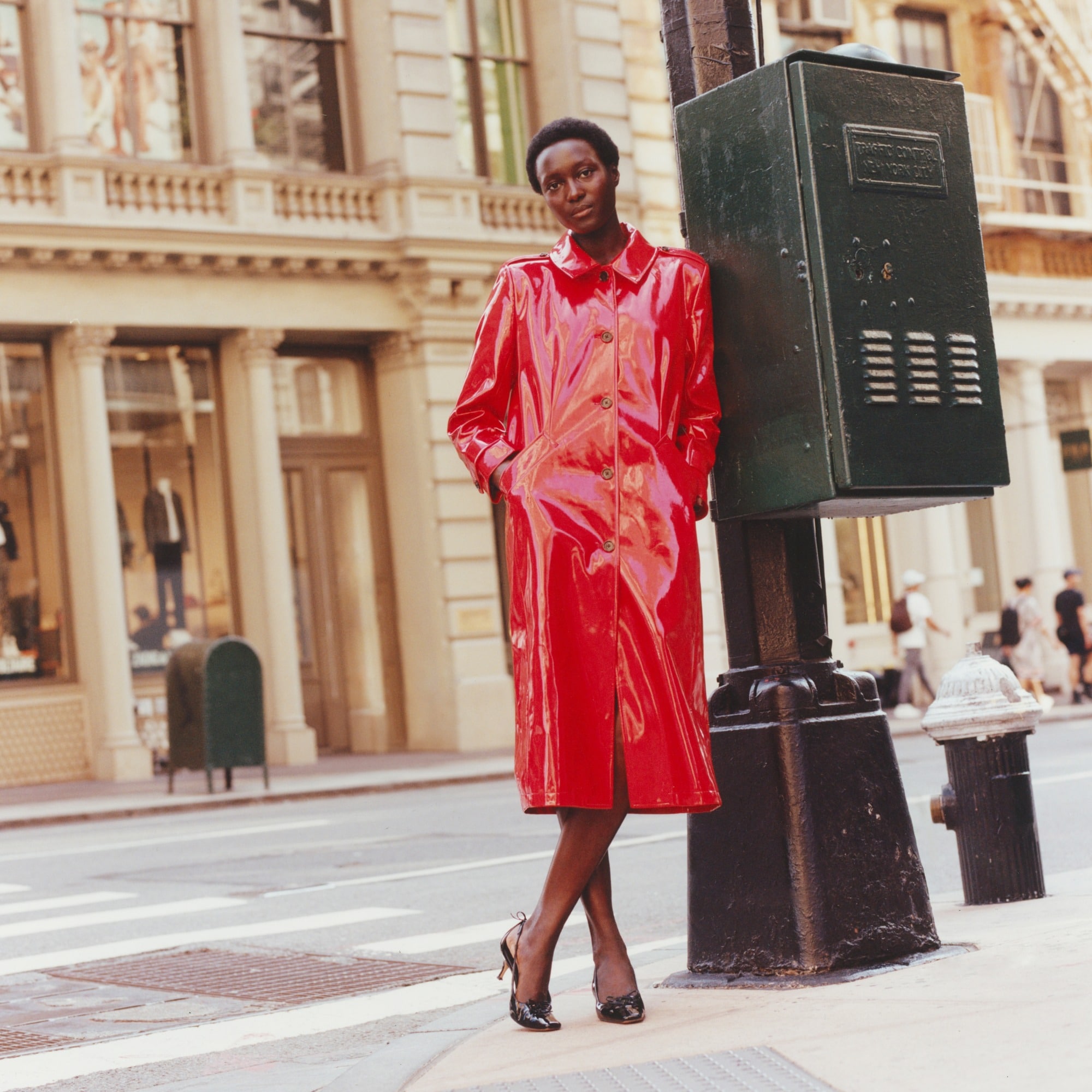 Christopher John Rogers X J.Crew Topcoat In Red Vinyl For Women
