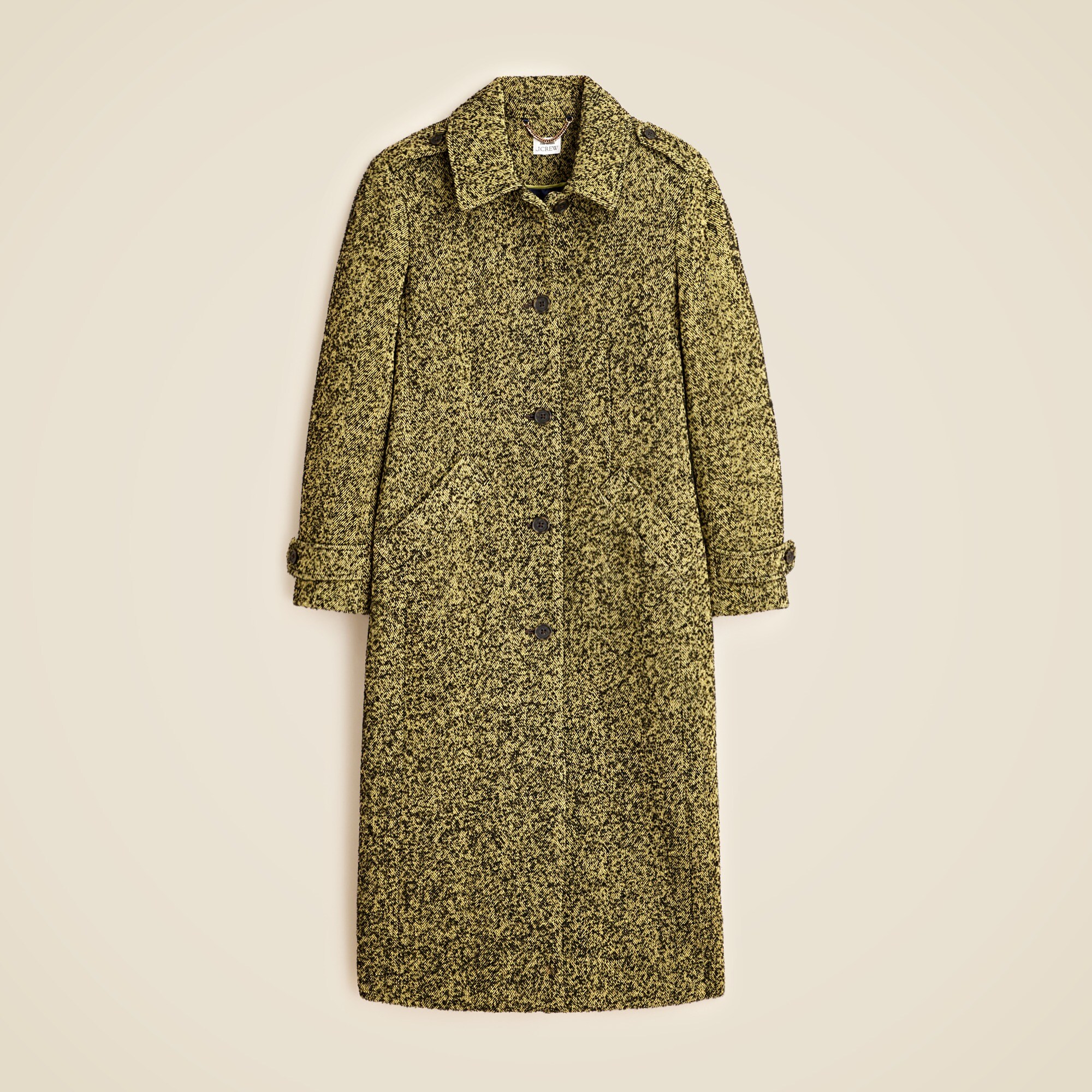 Christopher John Rogers X J.Crew topcoat in herringbone bouclé