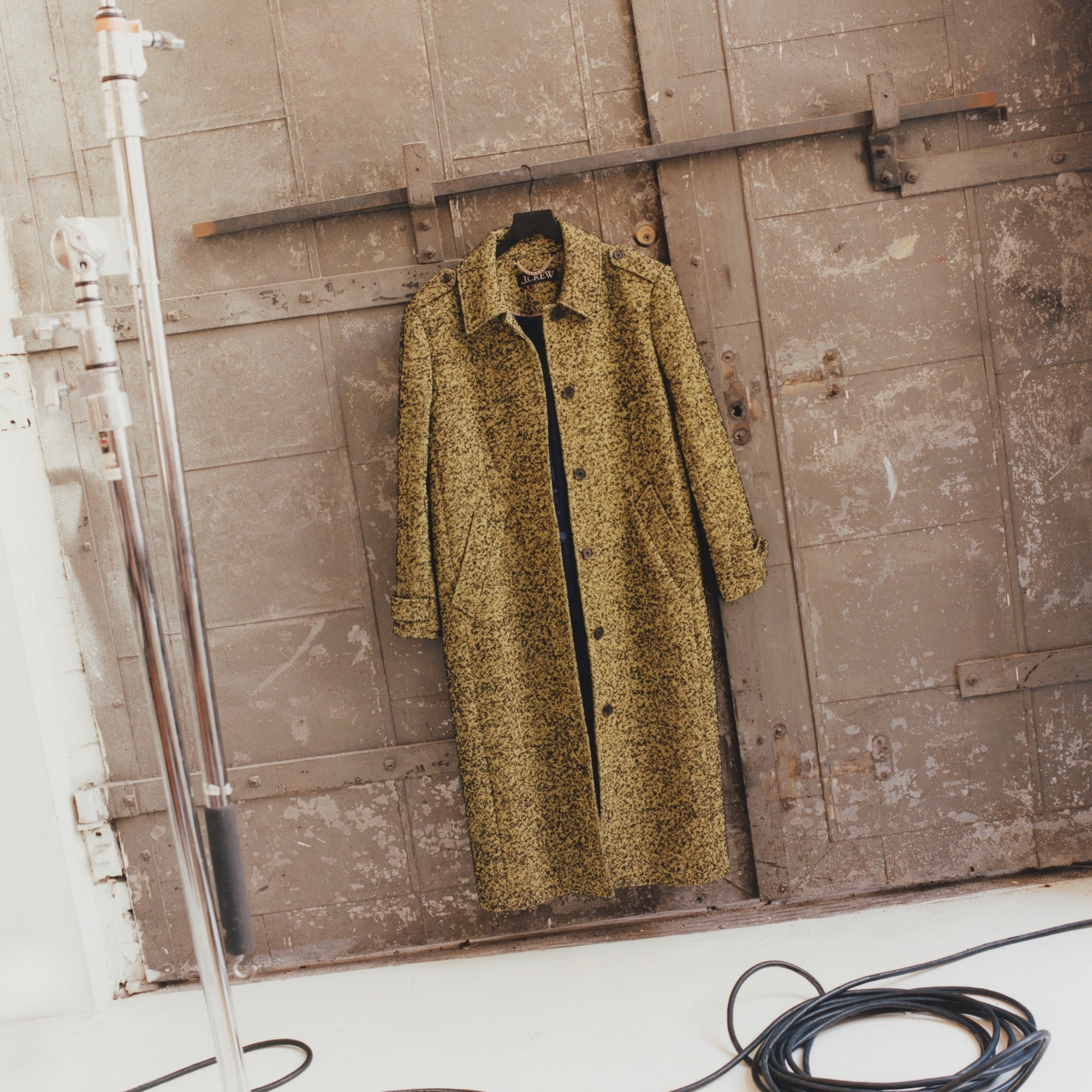 Christopher John Rogers X J.Crew topcoat in herringbone bouclé