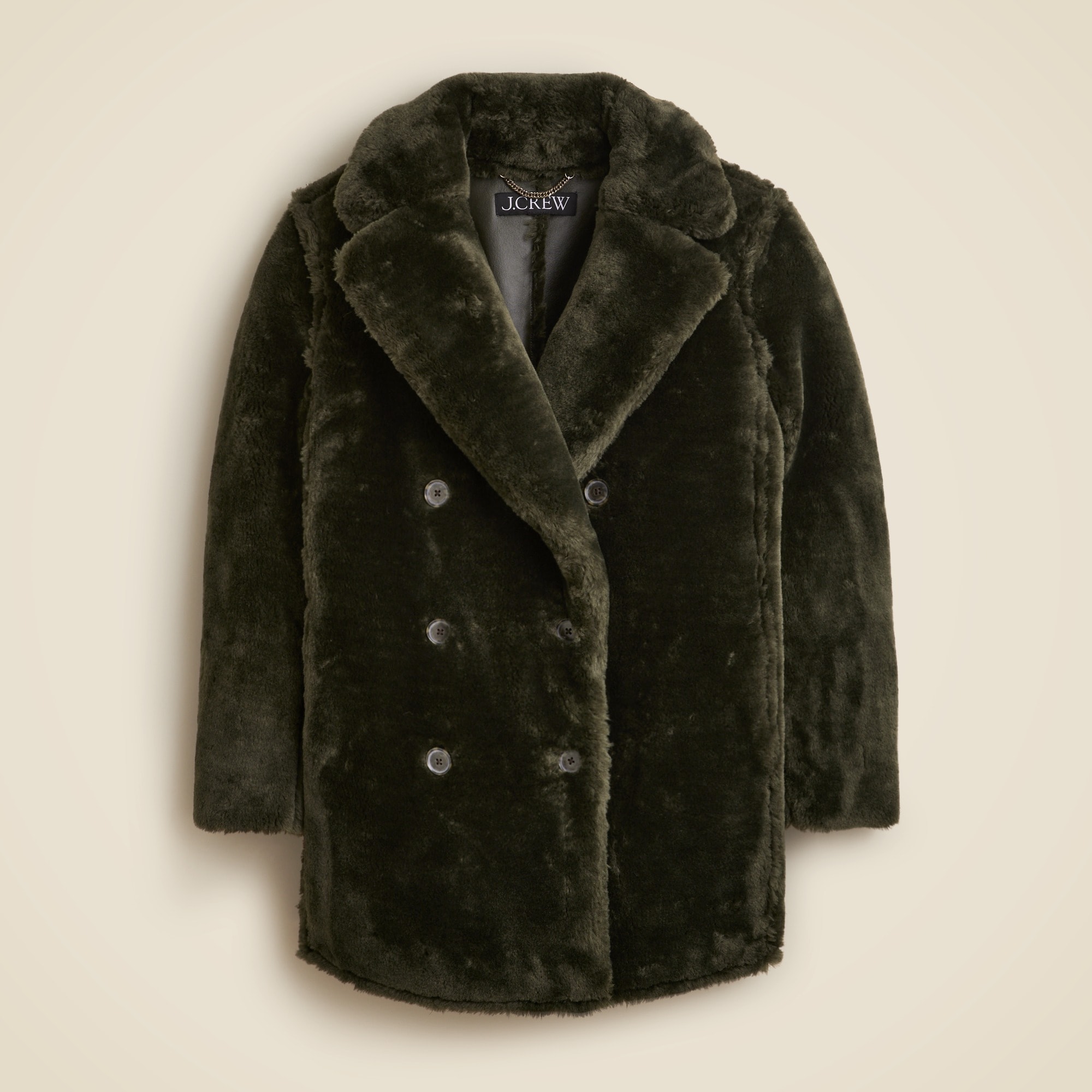 Faux-fur peacoat