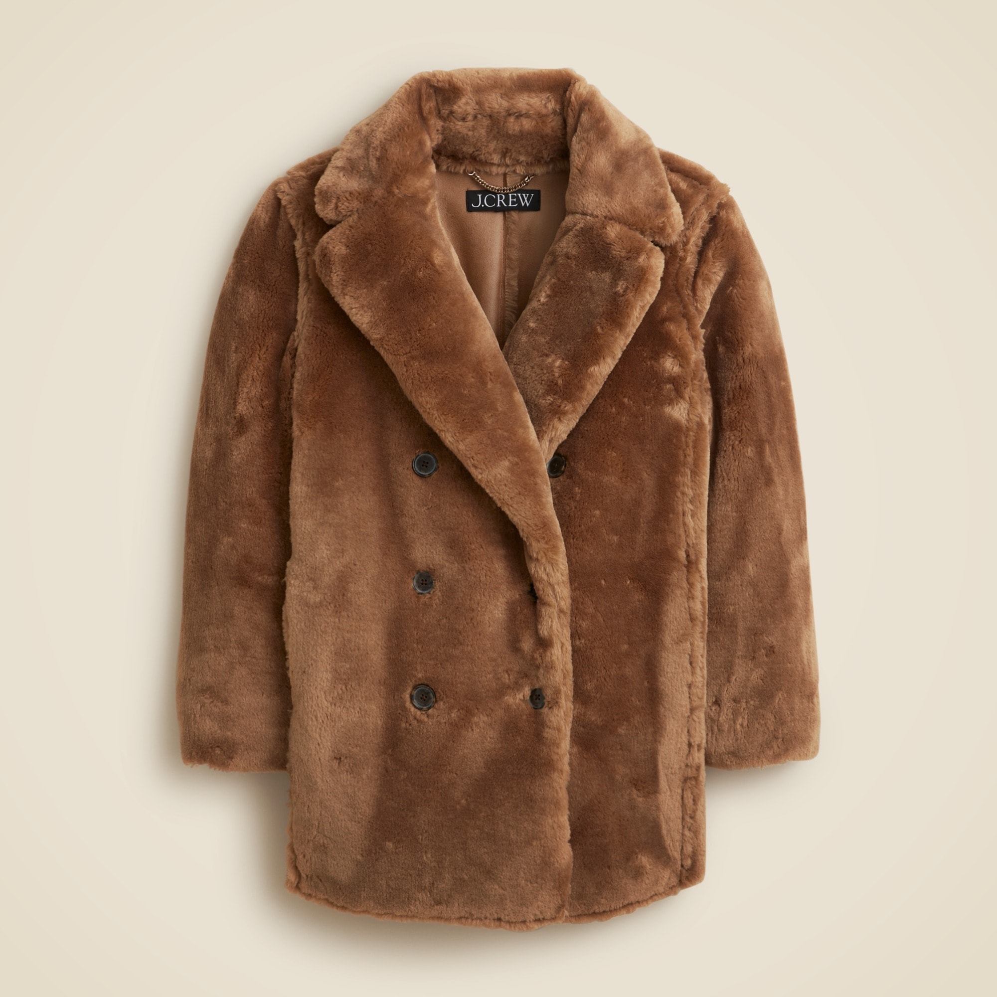 Faux-fur peacoat