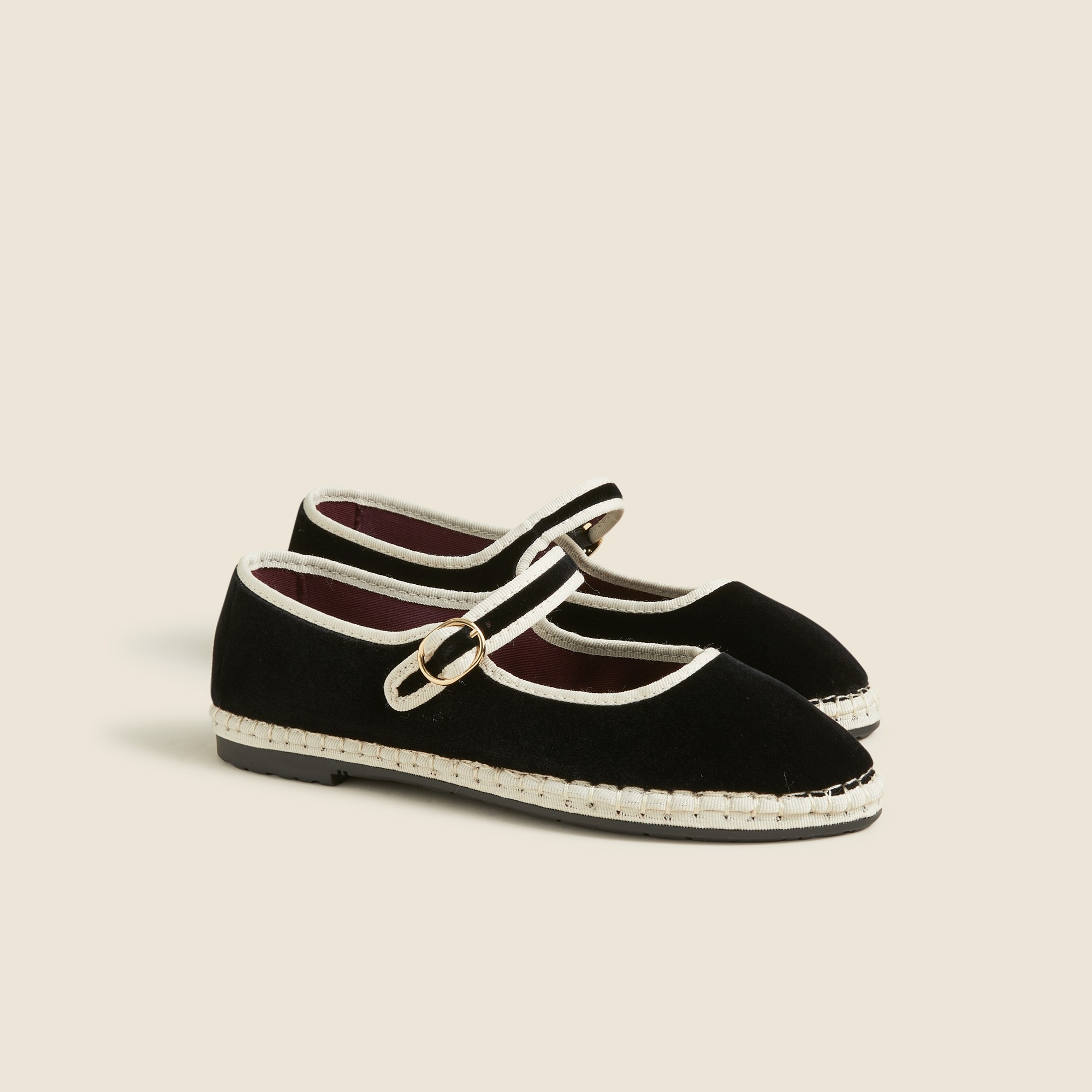 Flabelus X J.Crew Mary Jane espadrilles in velvet