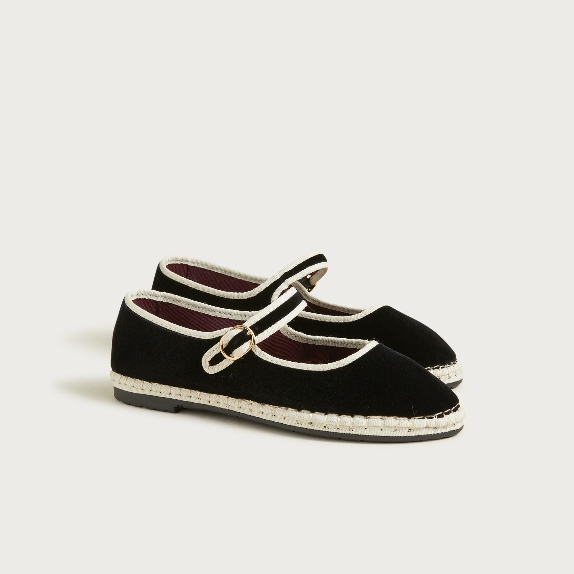 flabelus x j.crew mary jane espadrilles in velvet for women