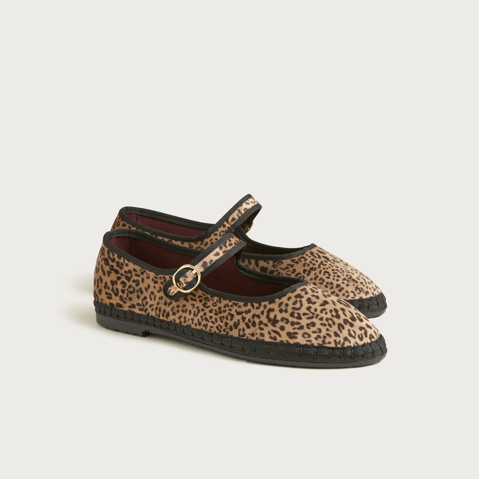 Flabelus X J.Crew Mary Jane espadrille flats in leopard print
