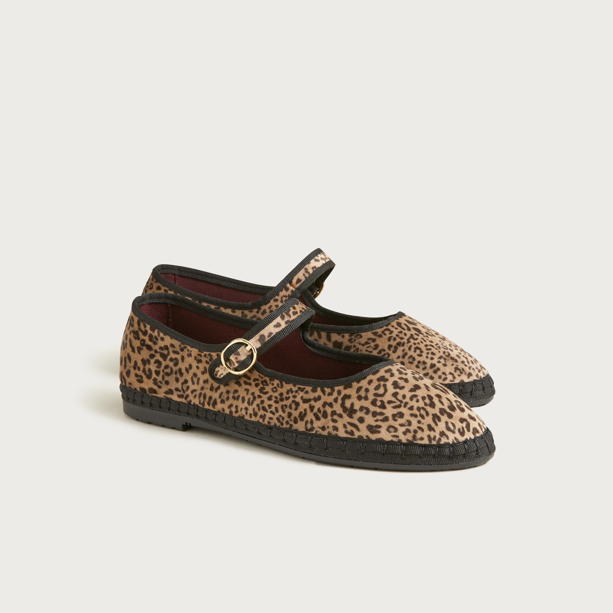 flabelus x j.crew mary jane espadrille flats in leopard print for women