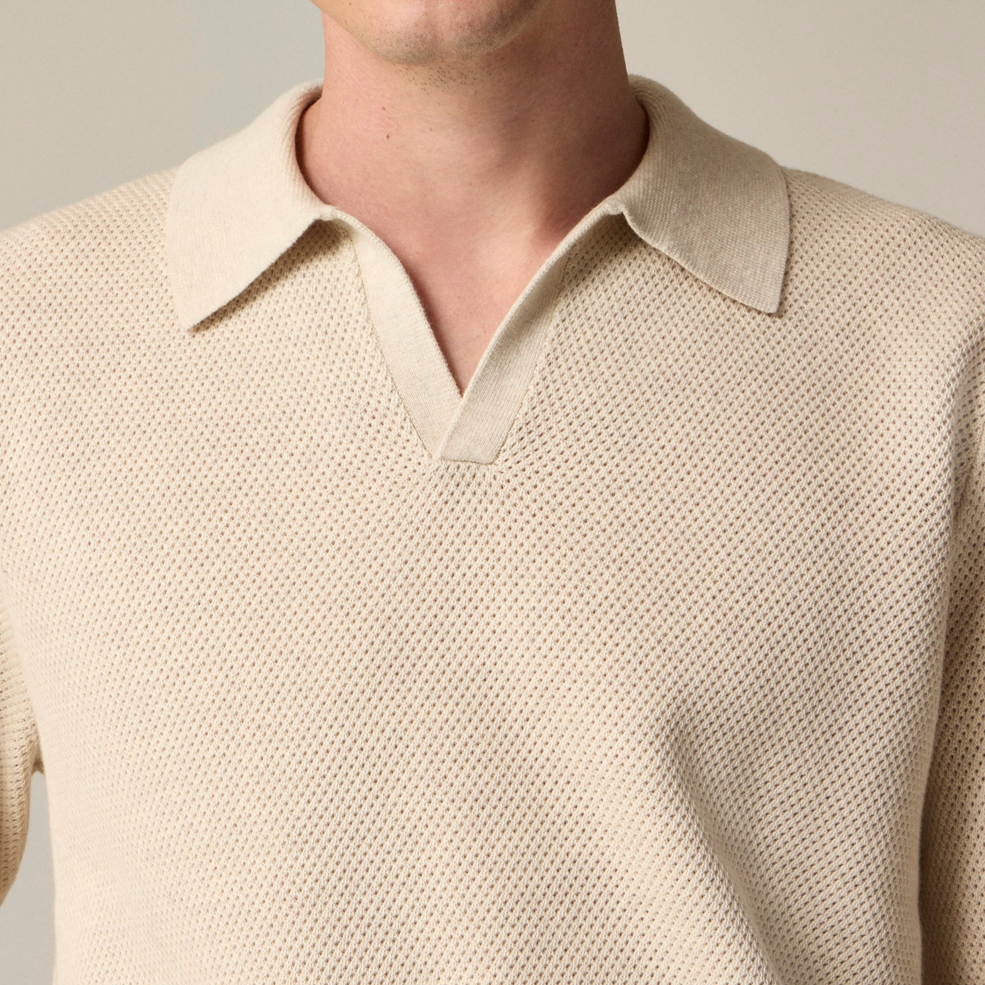 トップス COTTON NYLON CORD POLO COLLAER KNIT COTTON NYLON CORD POLO COLLAER KNIT