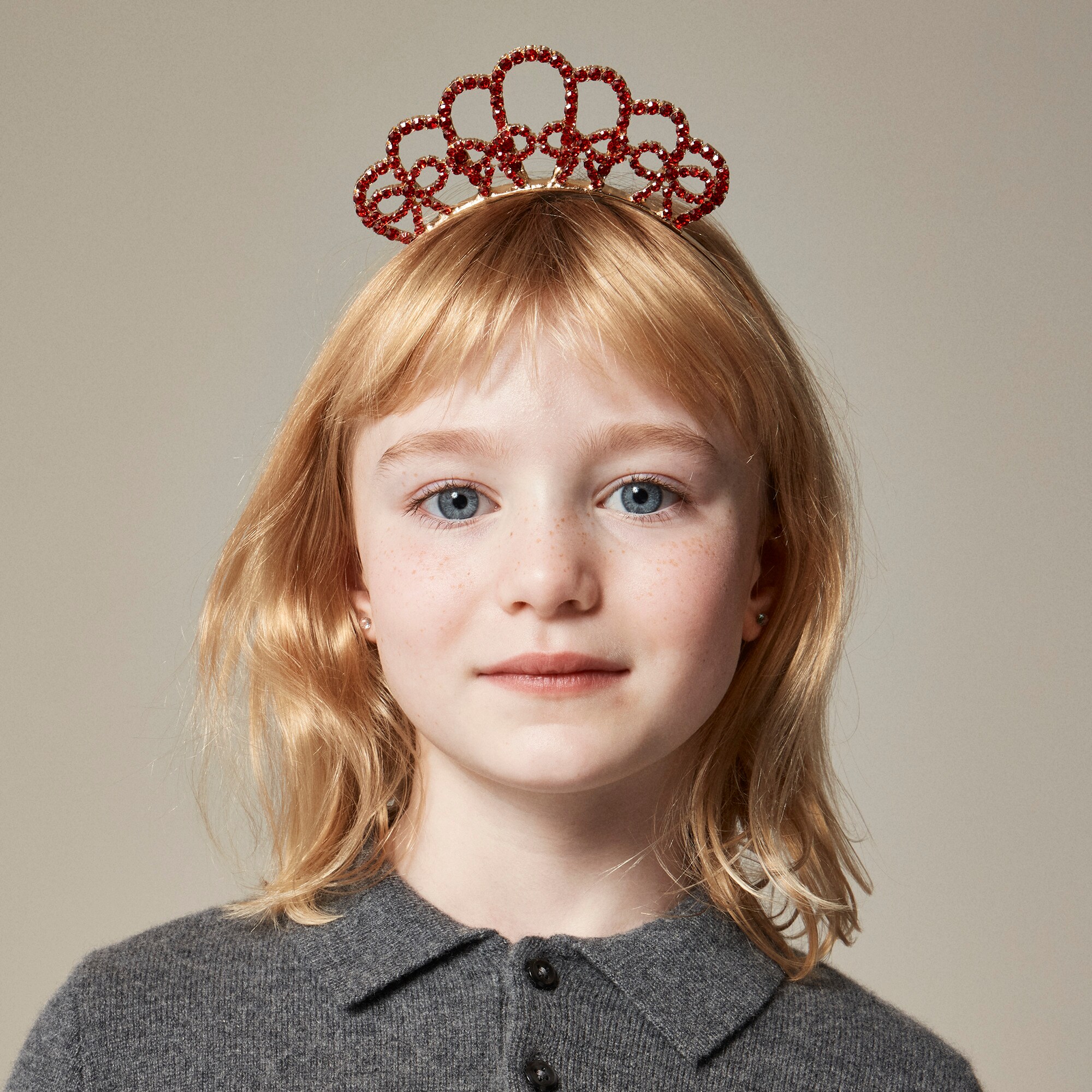 Girls' jeweled tiara headband