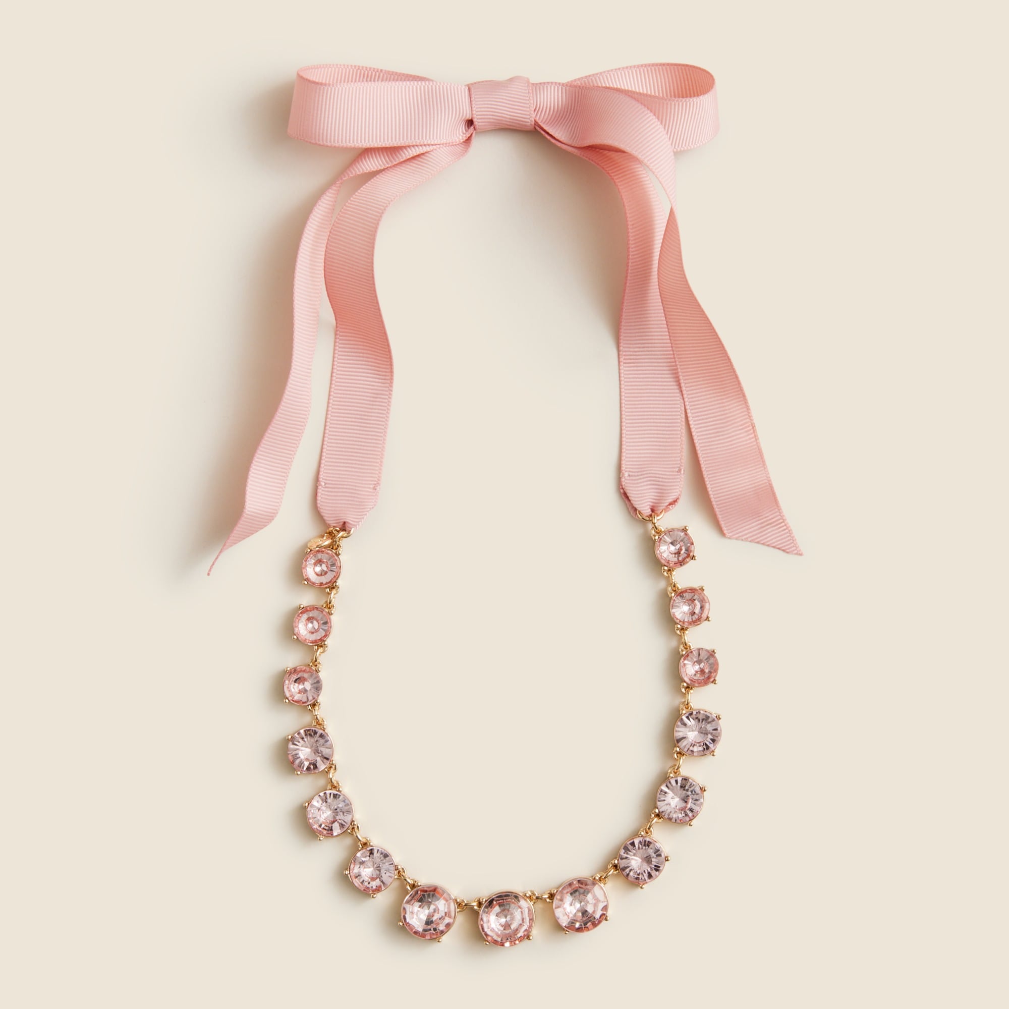 Girls' chunky jewel grosgrain necklace