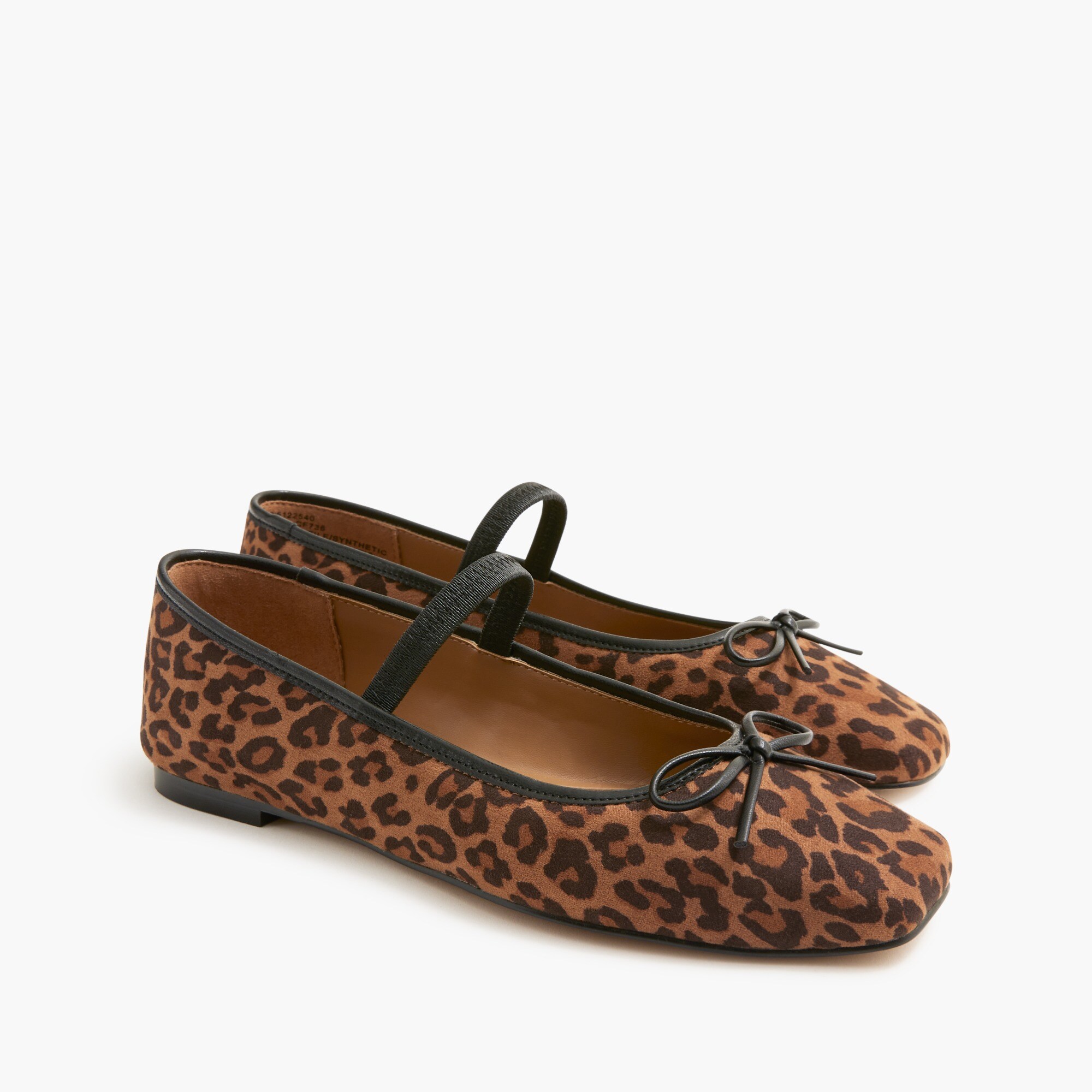 leopard ballet flats with strap for women